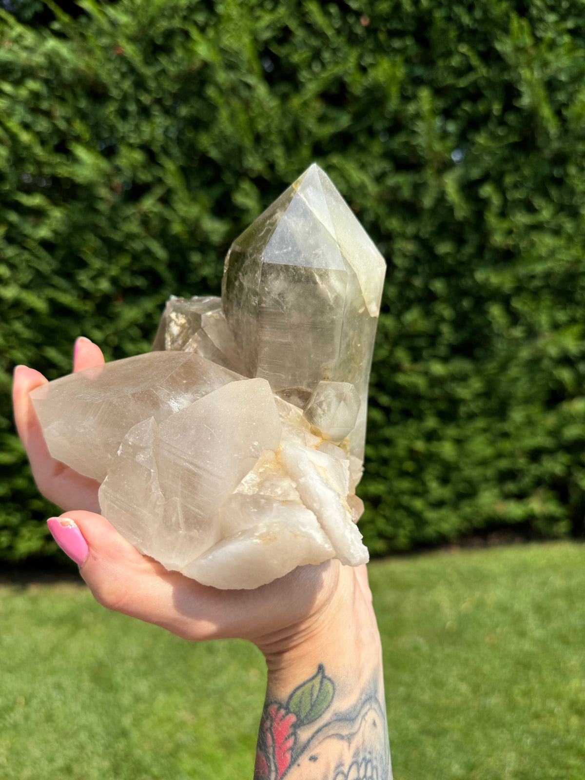 XL Himalayan Quartz Crystal Cluster • High Vibration Meditation Stone • Natural Mineral Specimen (Indian)