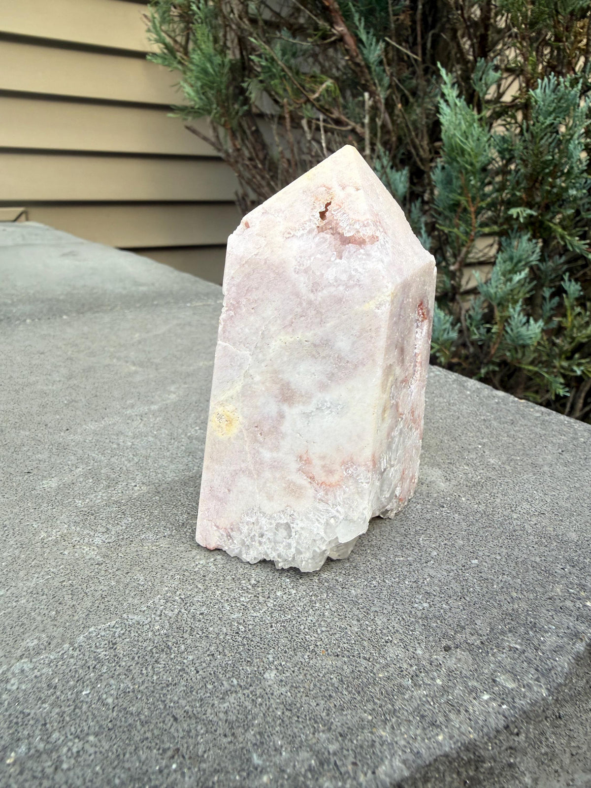 Druzy Pink Amethyst Tower • Sparkling Crystal Point • Calming Healing Stone • Spiritual Decor • Quartz Tower