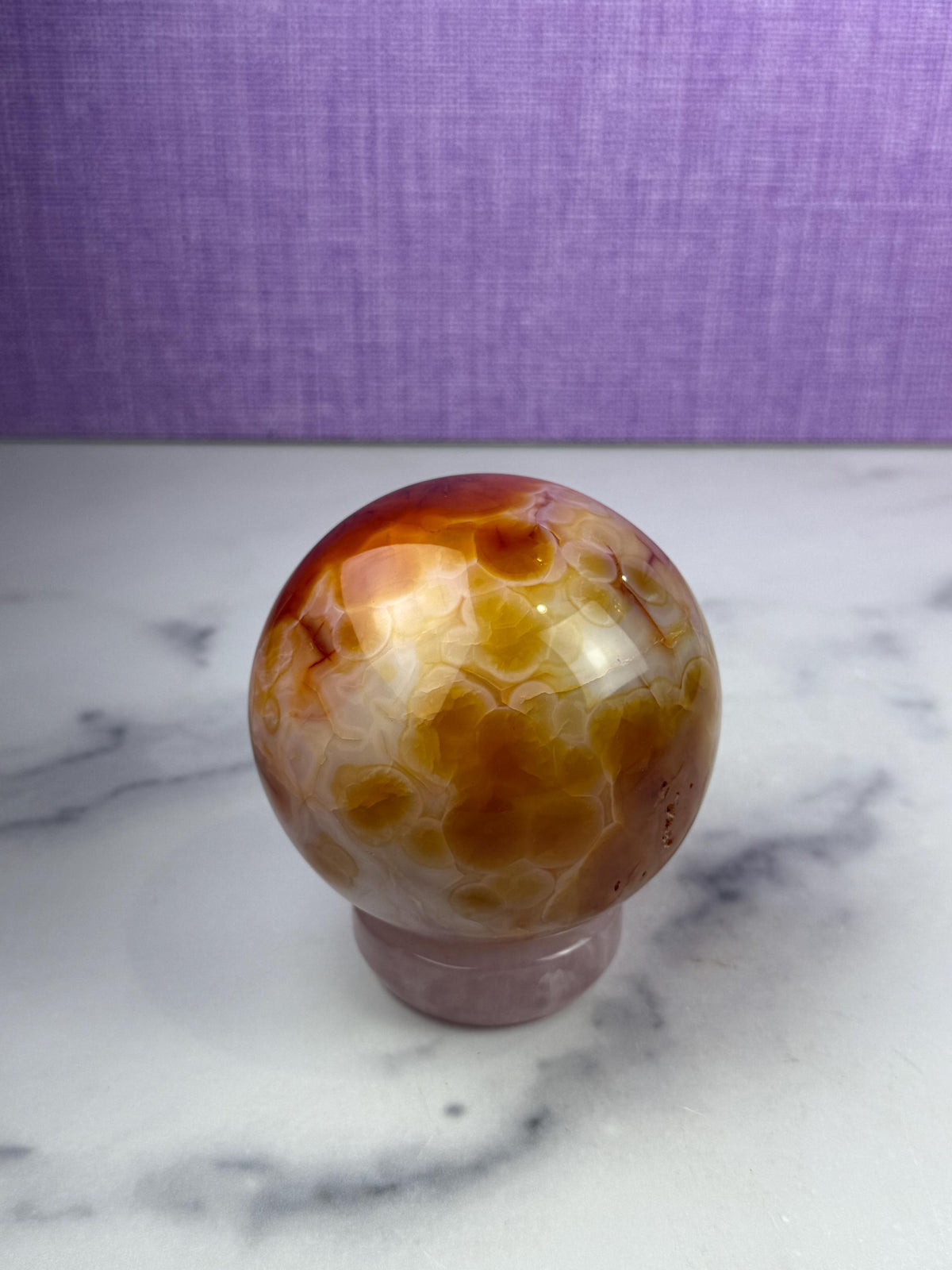 Druzy Carnelian Crystal Sphere: Natural Sparkle • Statement Sphere • Grounding Energy