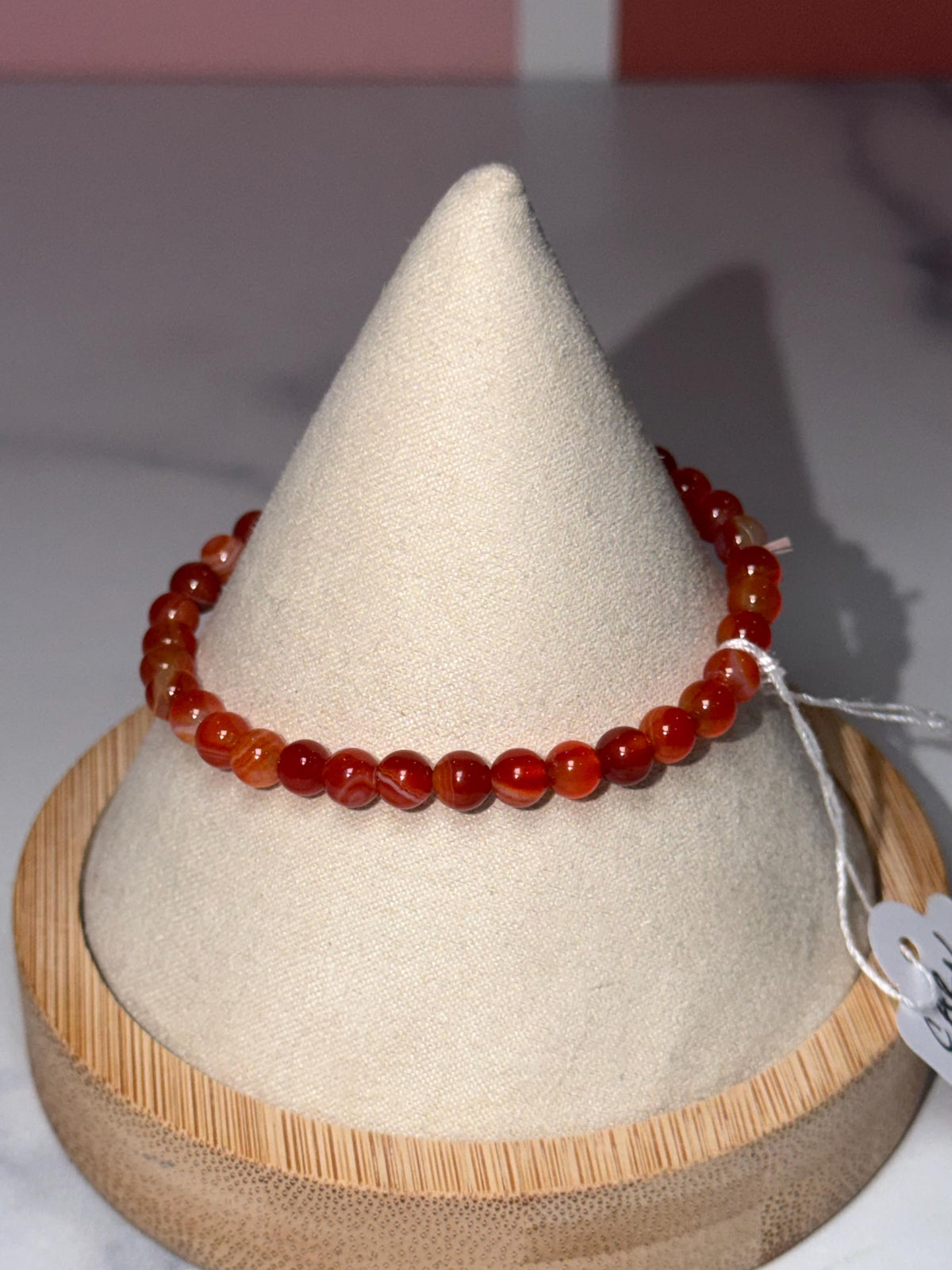 Carnelian 5mm Crystal Stretch Beaded Bracelet, Bold Energy, Everyday Wear Stretch Jewelry