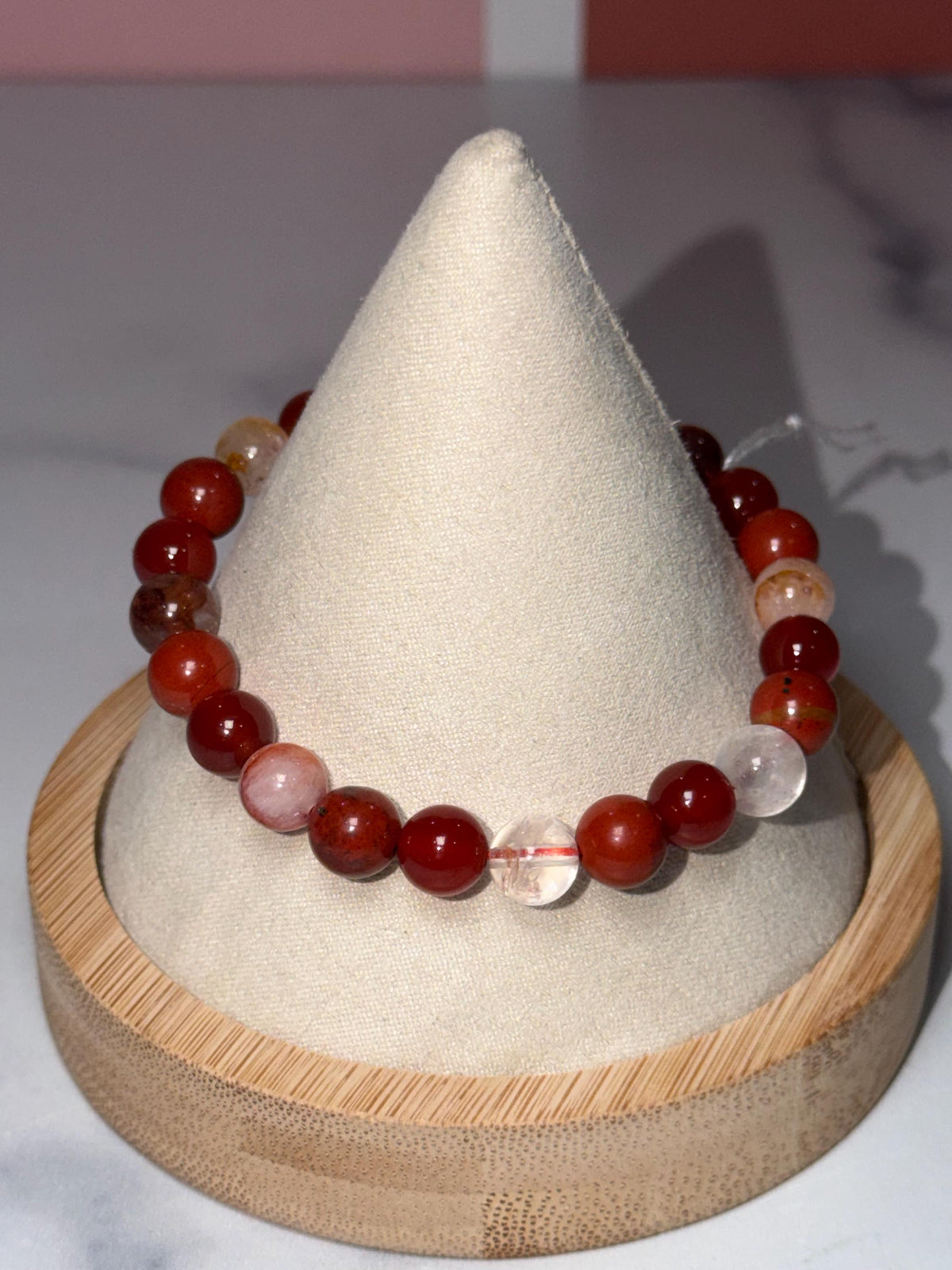 Carnelian, Fire Quartz, Red Jasper Beaded Bracelet, Earth Tone Gemstone Jewelry