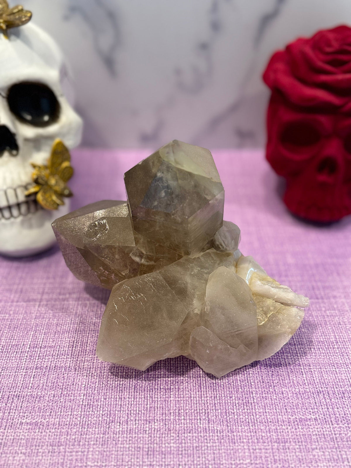 XL Himalayan Quartz Crystal Cluster • High Vibration Meditation Stone • Natural Mineral Specimen (Indian)