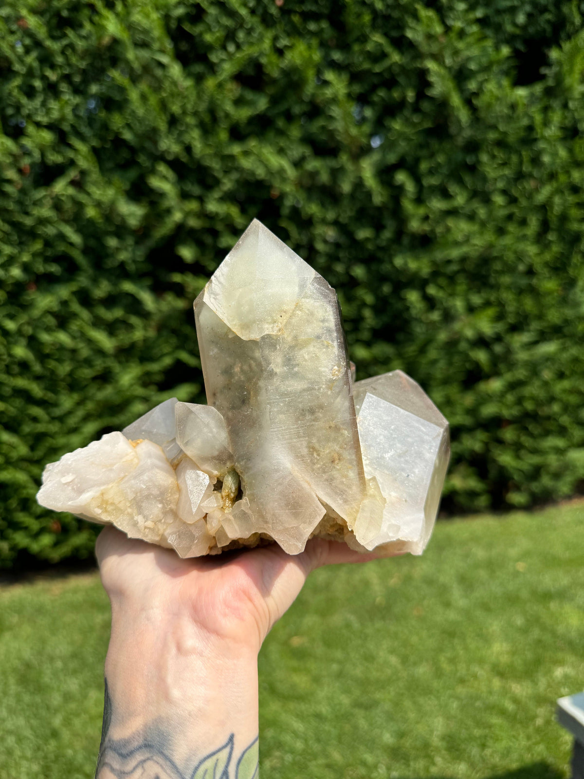 XL Himalayan Quartz Crystal Cluster • High Vibration Meditation Stone • Natural Mineral Specimen (Indian)