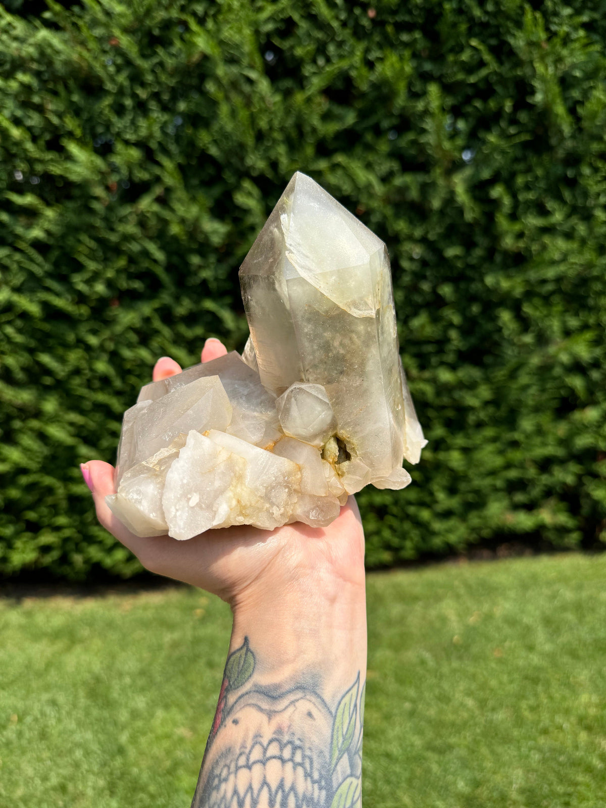 XL Himalayan Quartz Crystal Cluster • High Vibration Meditation Stone • Natural Mineral Specimen (Indian)