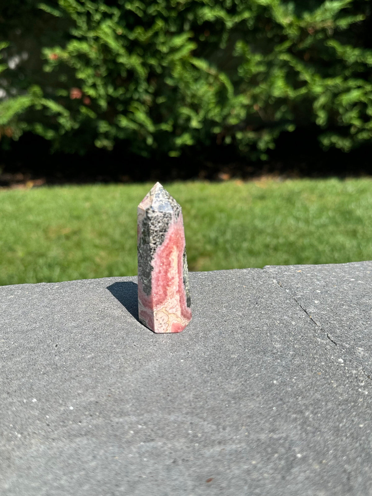 Rhodochrosite Crystal Tower • Polished Pink Heart Chakra Stone Point, Spiritual Decor