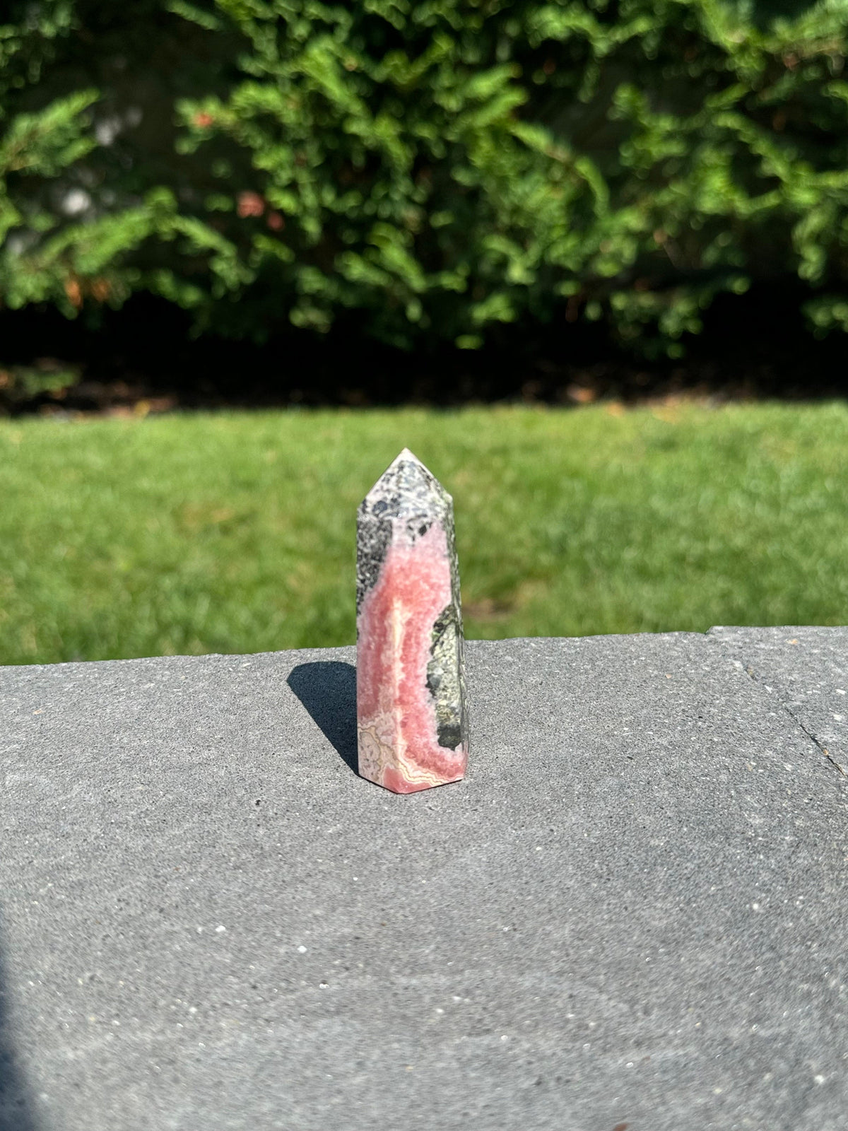 Rhodochrosite Crystal Tower • Polished Pink Heart Chakra Stone Point, Spiritual Decor