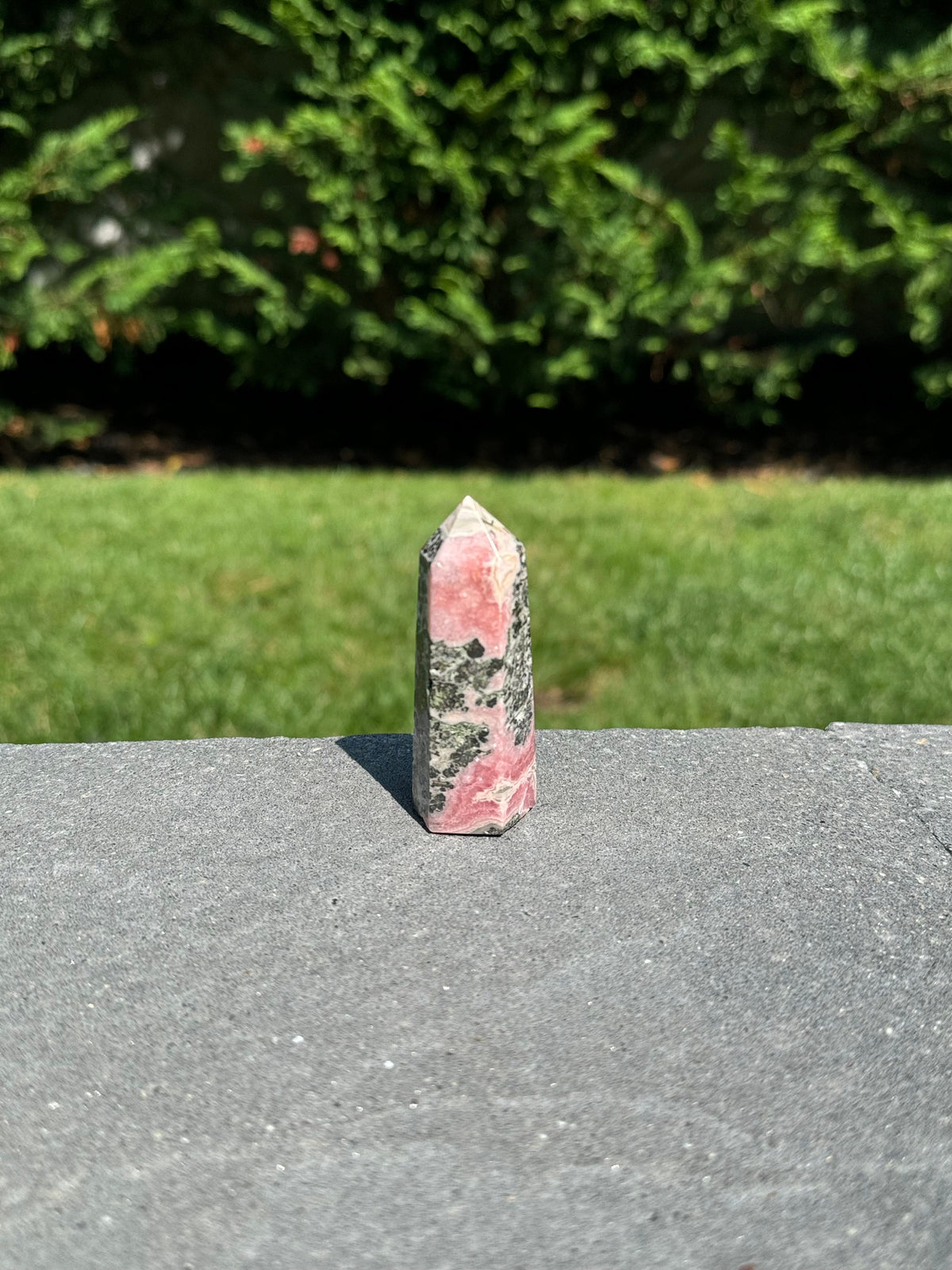 Rhodochrosite Crystal Tower • Polished Pink Heart Chakra Stone Point, Spiritual Decor