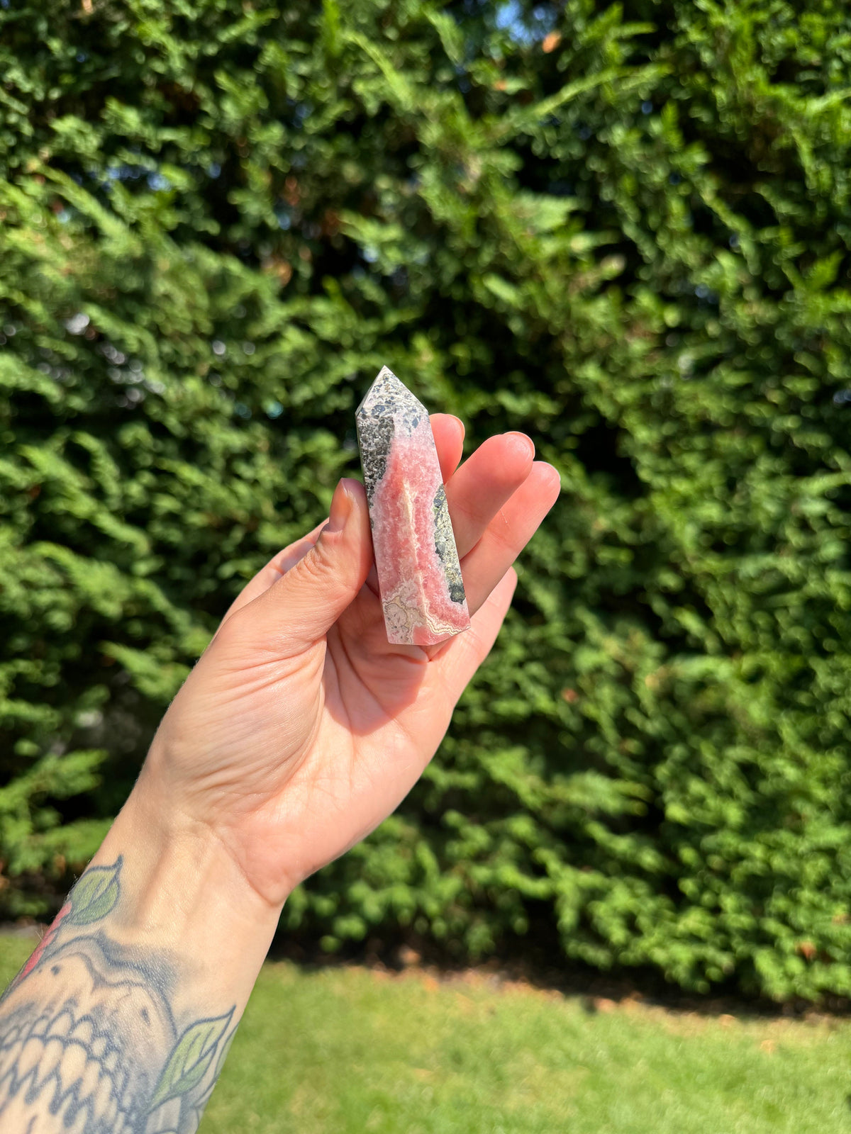 Rhodochrosite Crystal Tower • Polished Pink Heart Chakra Stone Point, Spiritual Decor