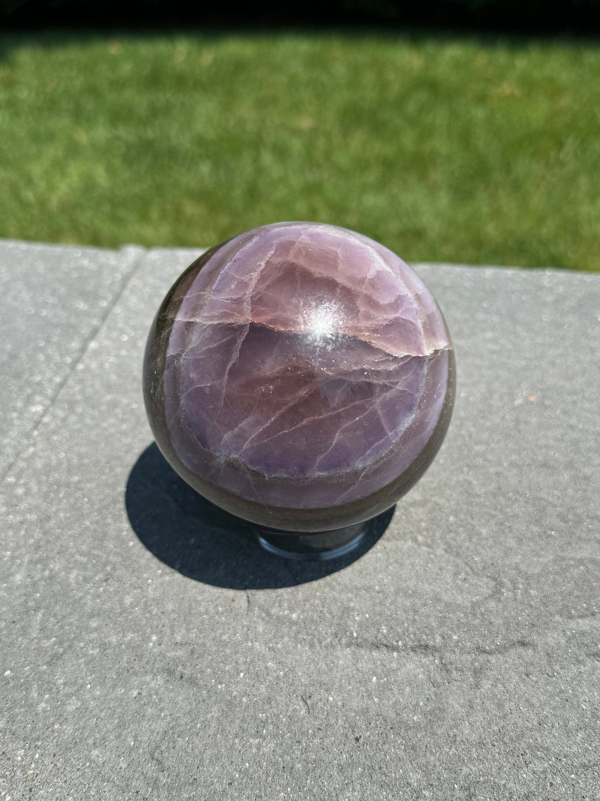 Purple Banded Fluorite Crystal Sphere • 94mm • Polished Healing Crystal Orb • Mineral Specimen • Spiritual Decor