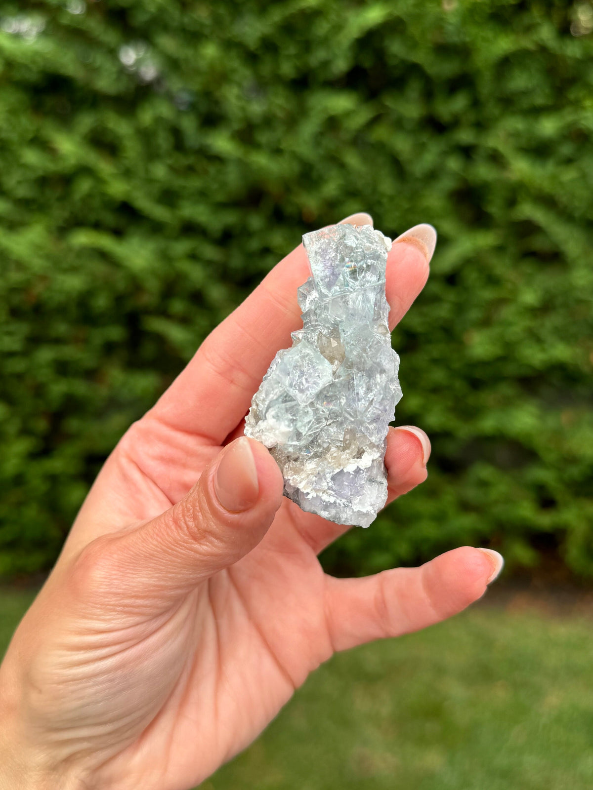 Blue Purple Fluorite Cubic Crystal Specimen • Natural Mineral Collector Stone