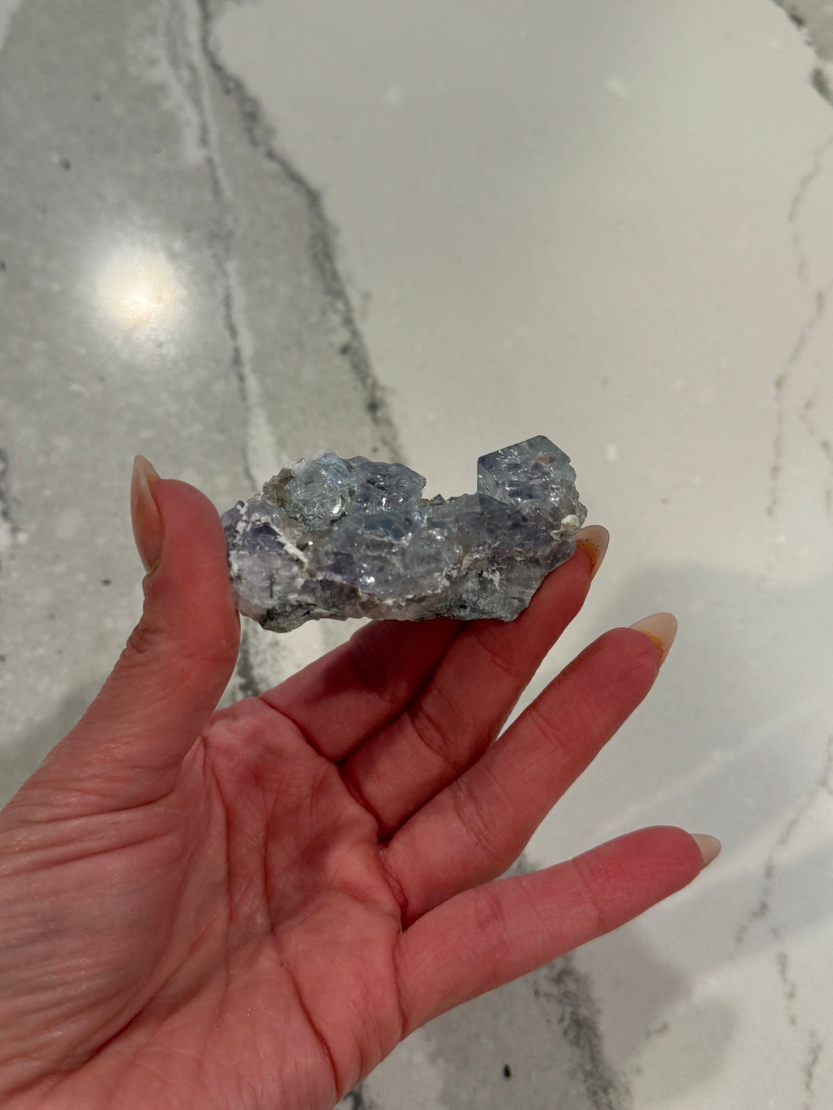 Blue Purple Fluorite Cubic Crystal Specimen • Natural Mineral Collector Stone