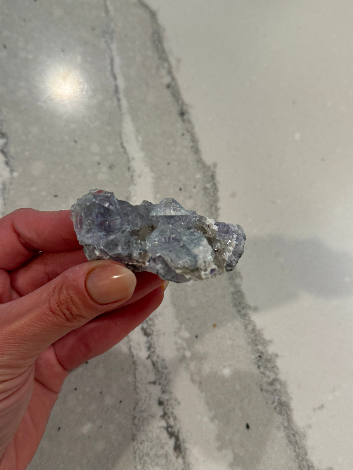 Blue Purple Fluorite Cubic Crystal Specimen • Natural Mineral Collector Stone