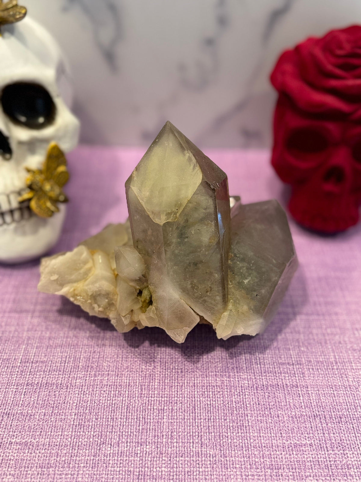 XL Himalayan Quartz Crystal Cluster • High Vibration Meditation Stone • Natural Mineral Specimen (Indian)