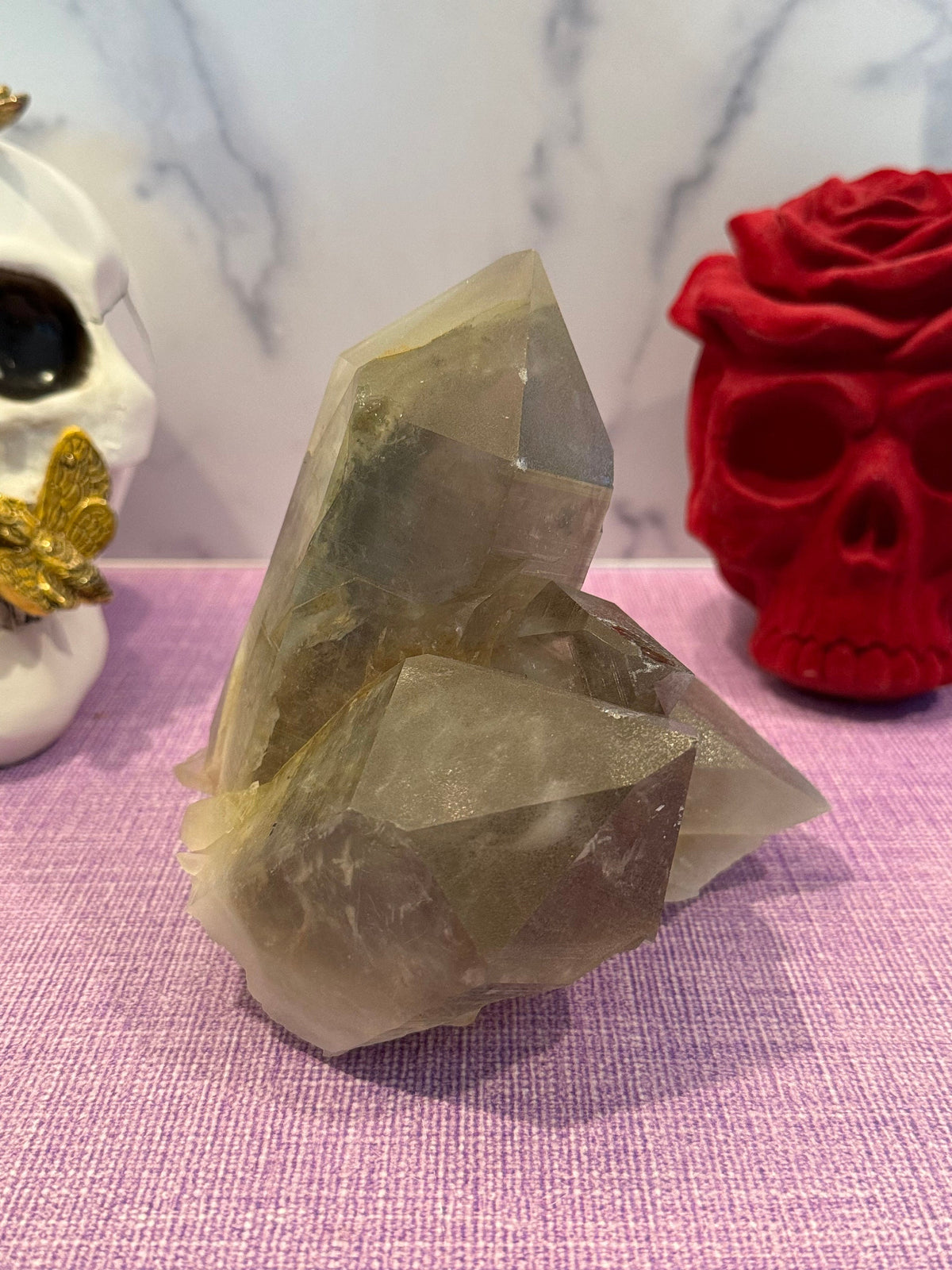 XL Himalayan Quartz Crystal Cluster • High Vibration Meditation Stone • Natural Mineral Specimen (Indian)