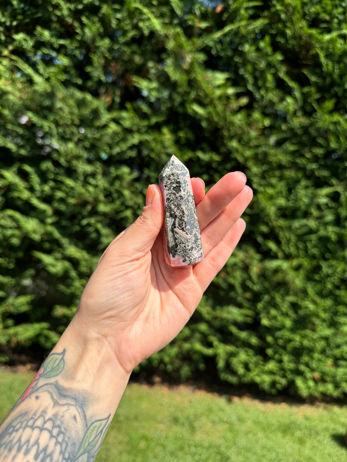 Rhodochrosite Crystal Tower • Polished Pink Heart Chakra Stone Point, Spiritual Decor