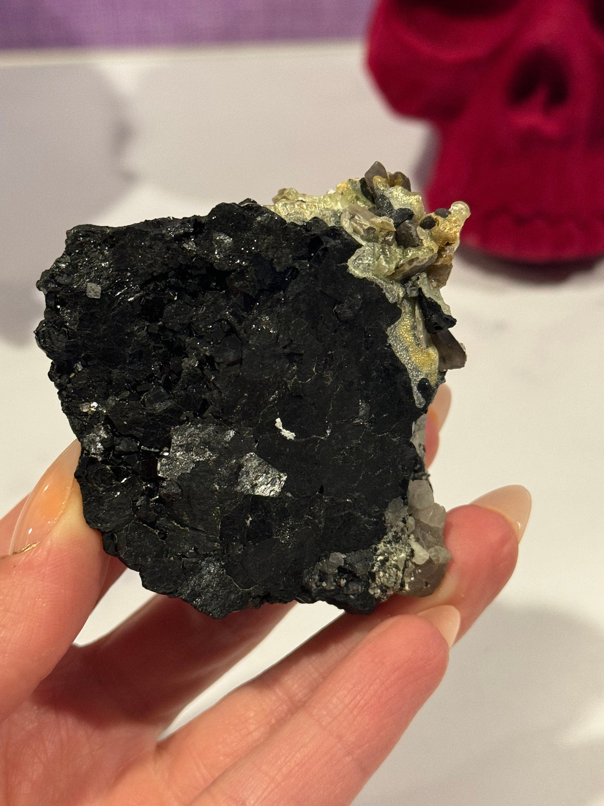 Black Tourmaline & Feldspar Specimen • Protective Grounding Crystal • Natural Mineral • Healing Stone • Collector Piece