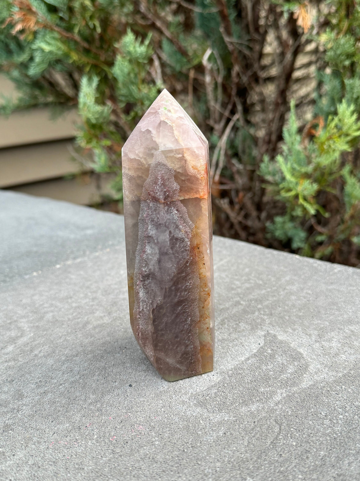 Banded Feather Fluorite Tower • Natural Crystal Decor, Healing Stone, Polished Point