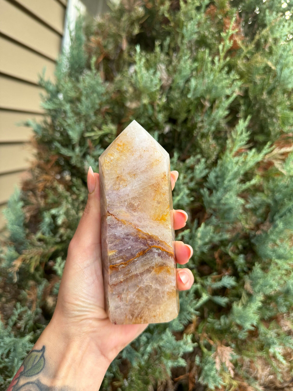 Large 1.3lbs Fluorite Crystal Tower – Healing Stone, Inclusions, Unique Decor, Inclusions, Metaphysical Properties, Crystal Collector, Reiki