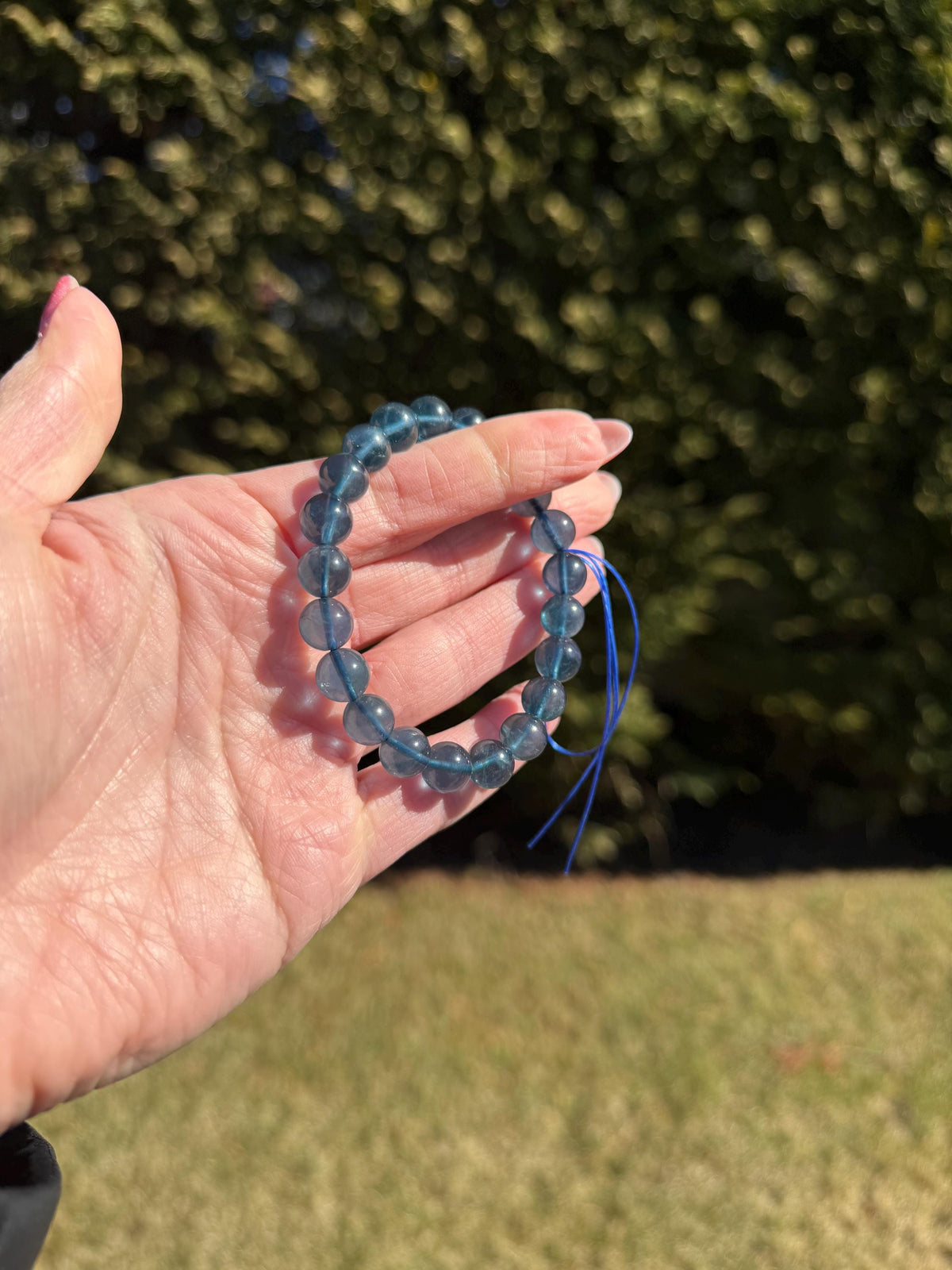 Blue Fluorite Crystal Bracelet • Calming Energy • Spiritual Jewelry • Healing Stone Bracelet • Intuition & Clarity