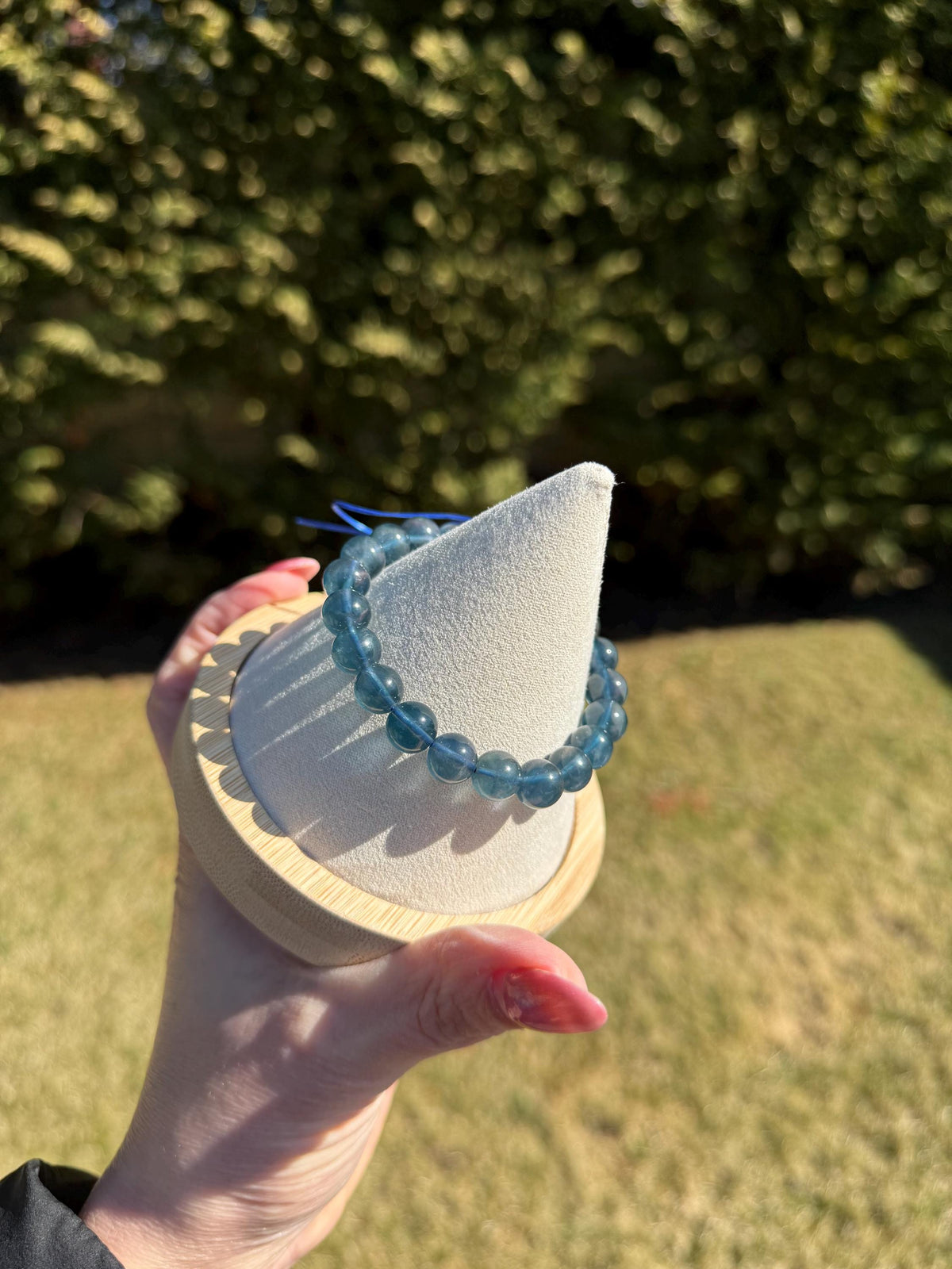 Blue Fluorite Crystal Bracelet • Calming Energy • Spiritual Jewelry • Healing Stone Bracelet • Intuition & Clarity