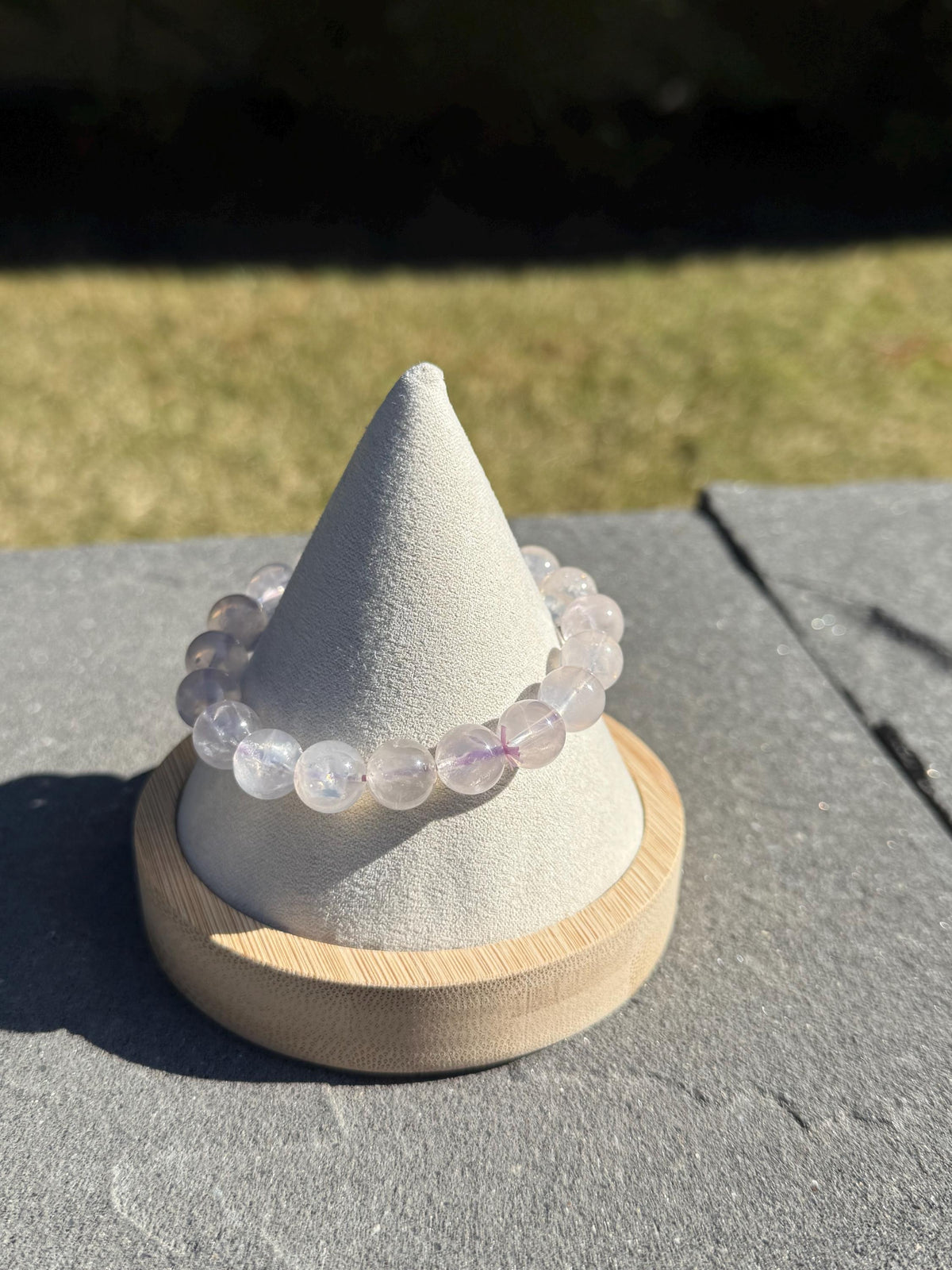 Rose Quartz Crystal Stretch Beaded Bracelet • Love Stone Heart Chakra Jewelry (10mm)
