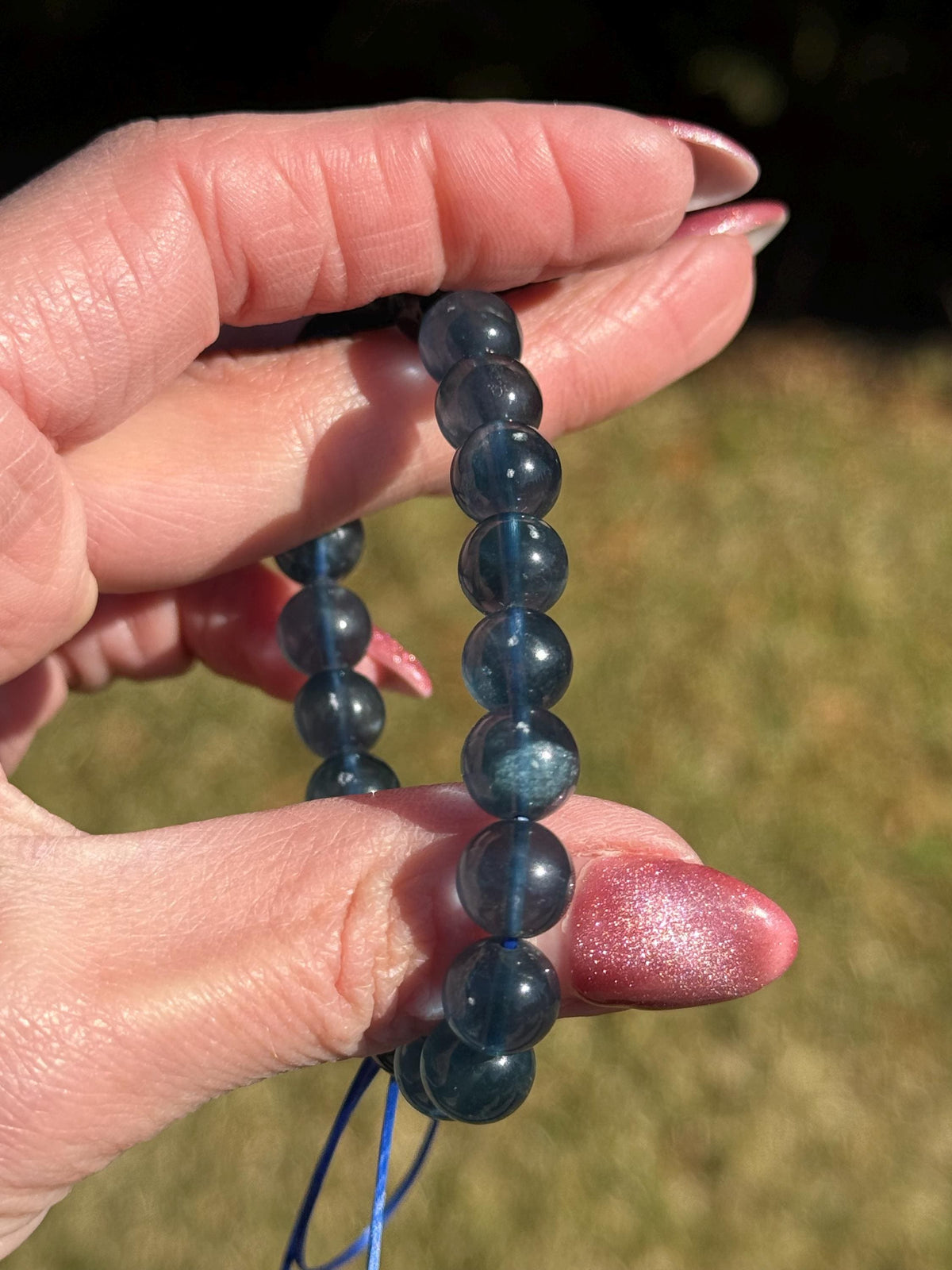 Blue Fluorite Crystal Bracelet • Calming Energy • Spiritual Jewelry • Healing Stone Bracelet • Intuition & Clarity
