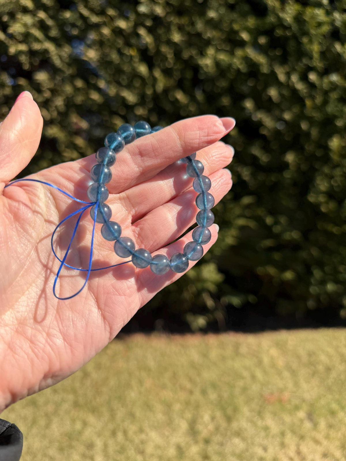 Blue Fluorite Crystal Bracelet • Calming Energy • Spiritual Jewelry • Healing Stone Bracelet • Intuition & Clarity