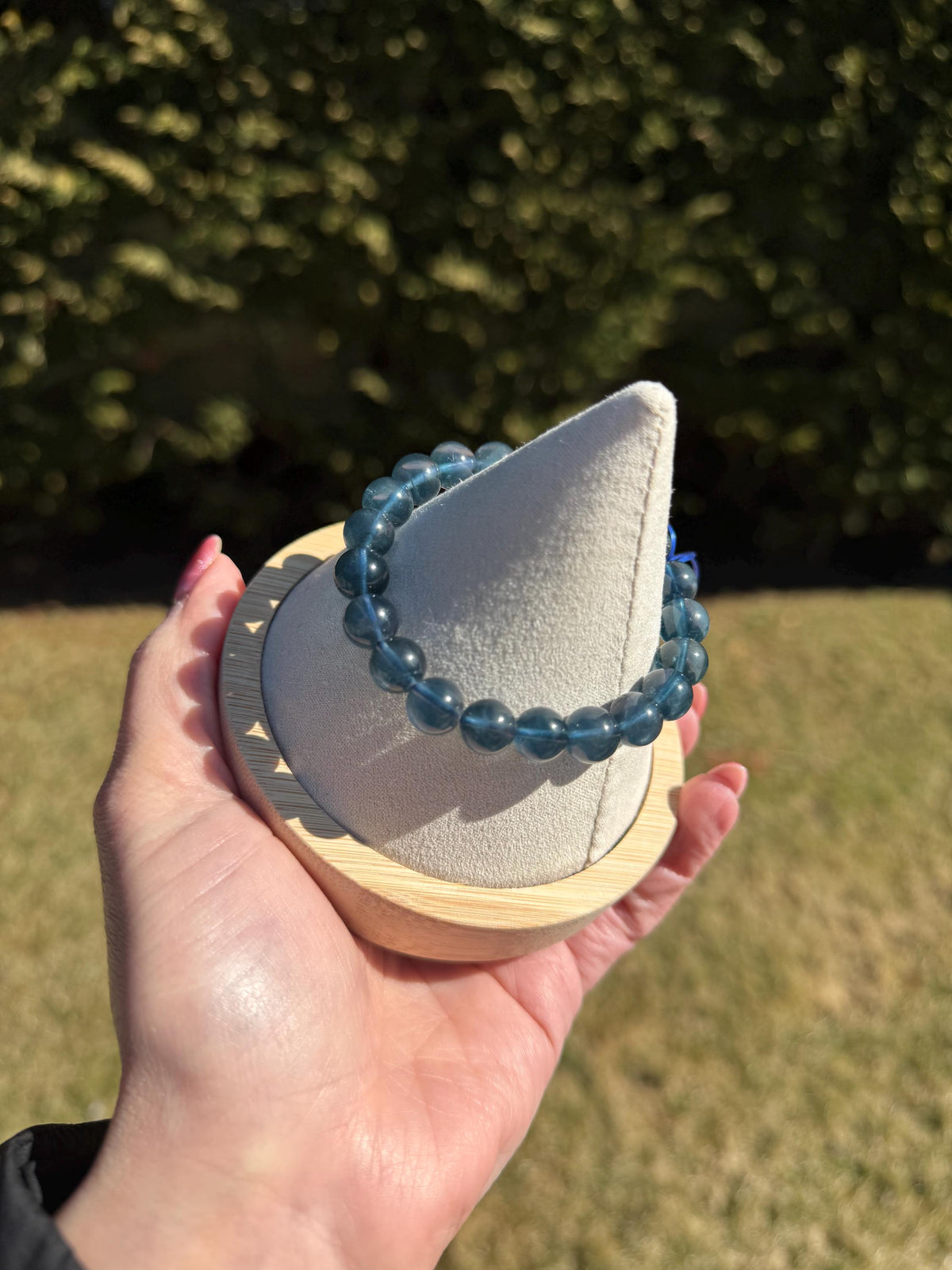 Blue Fluorite Crystal Bracelet • Calming Energy • Spiritual Jewelry • Healing Stone Bracelet • Intuition & Clarity