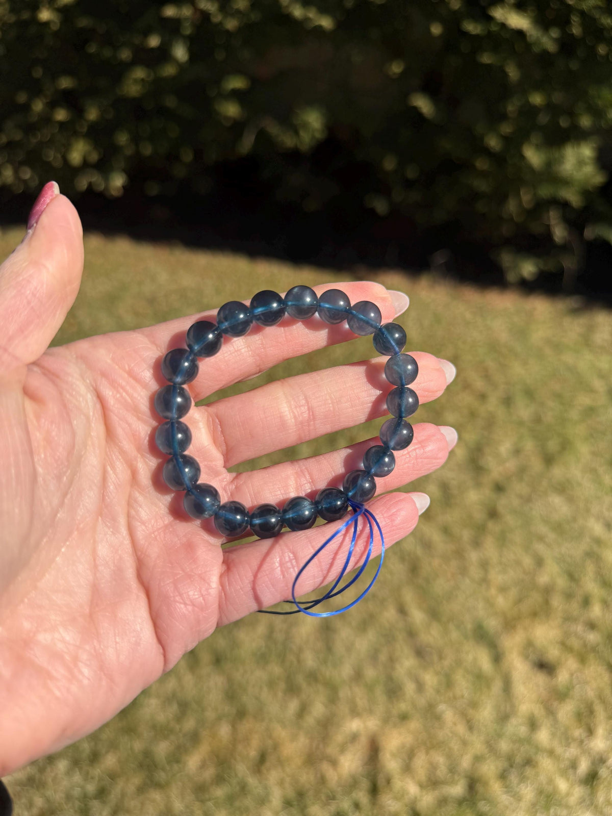 Blue Fluorite Crystal Bracelet • Calming Energy • Spiritual Jewelry • Healing Stone Bracelet • Intuition & Clarity