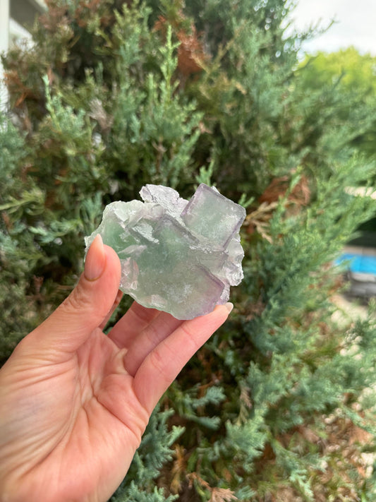 Stunning Green & Purple Chinese Fluorite Cubic Specimen – Natural Crystal, Home Decor, Spiritual Healing, Energy Work Crystal, Reiki Healer