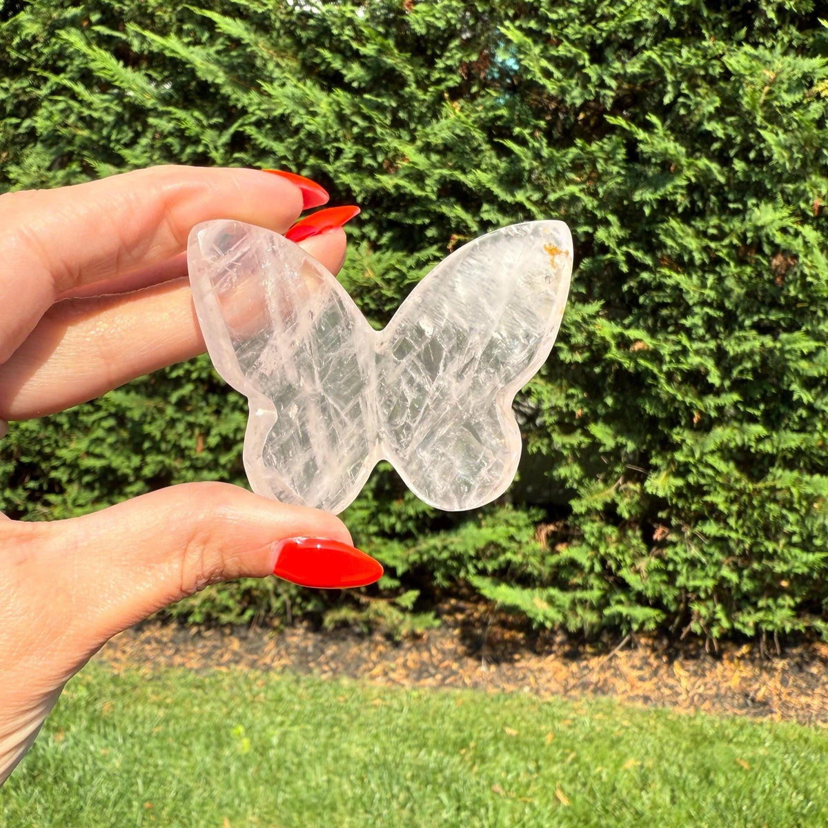 Rose Quartz Golden Healer Butterfly, 3D Crystal Carving, Love and Healing Stone, Transformation Decor, Gift for Her, Reiki Crystal Art