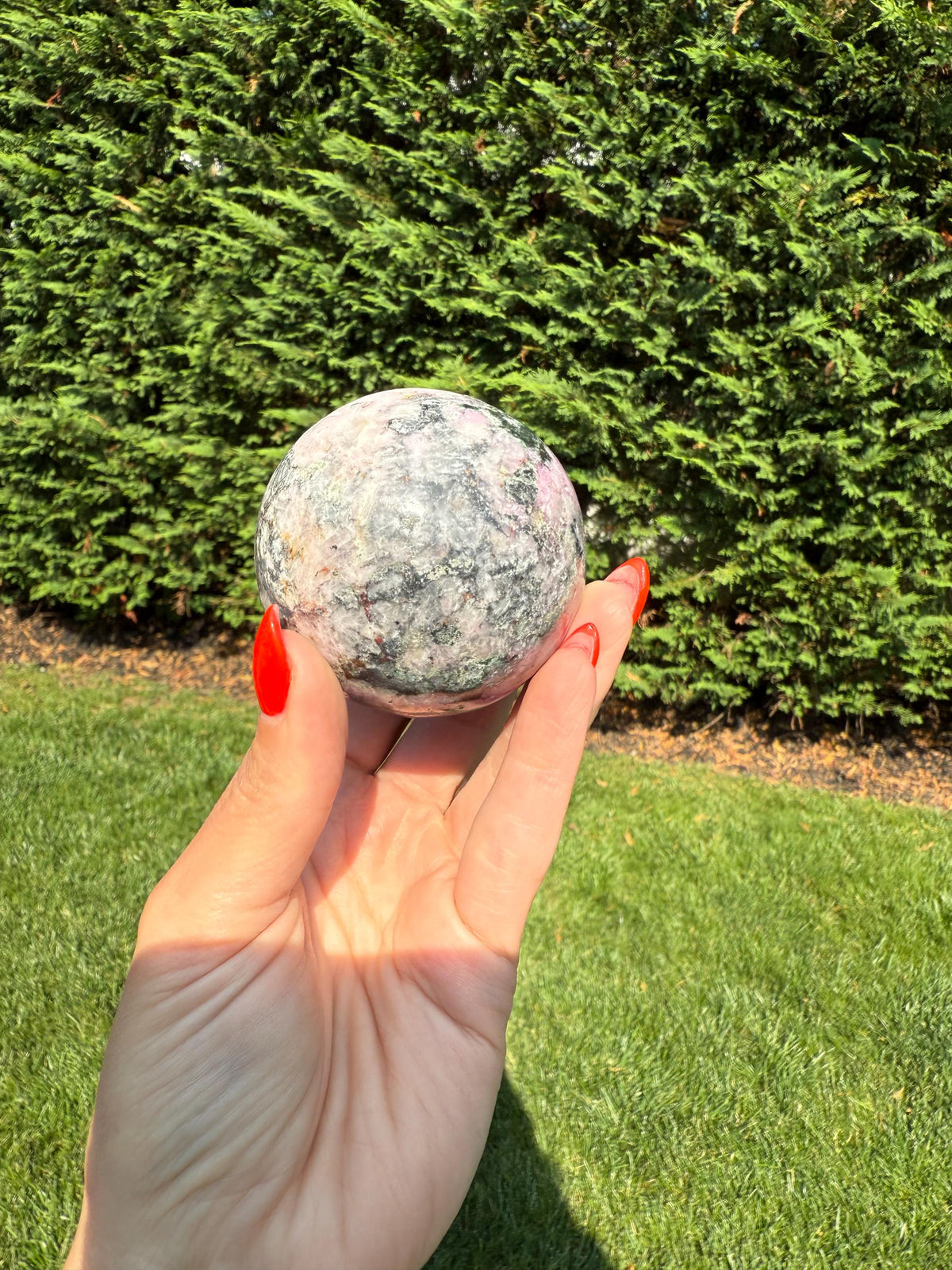 Cobaltoan Calcite Sphere • Pink Heart Chakra Crystal • Emotional Healing Stone (62MM)