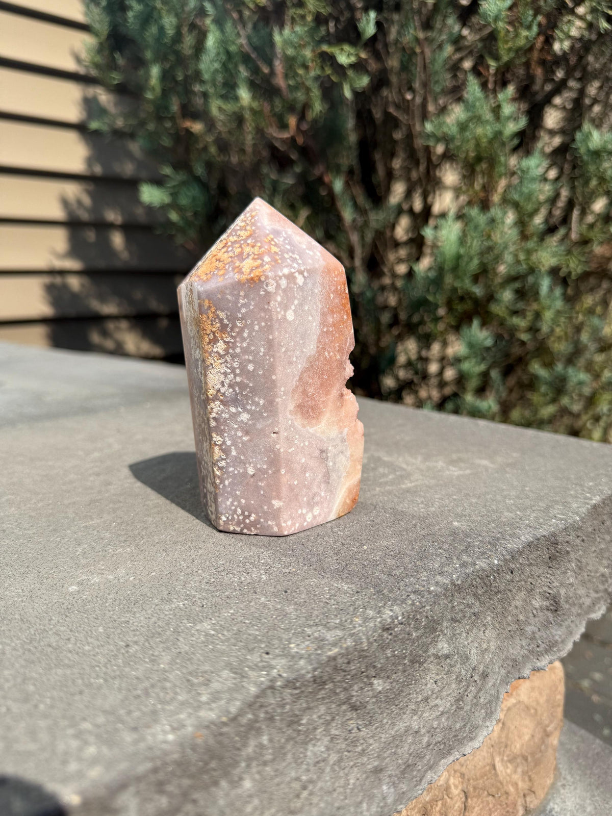 Pink Amethyst Druzy Tower • Sparkly Crystal Point • Healing Stone • Spiritual Decor • Quartz Tower