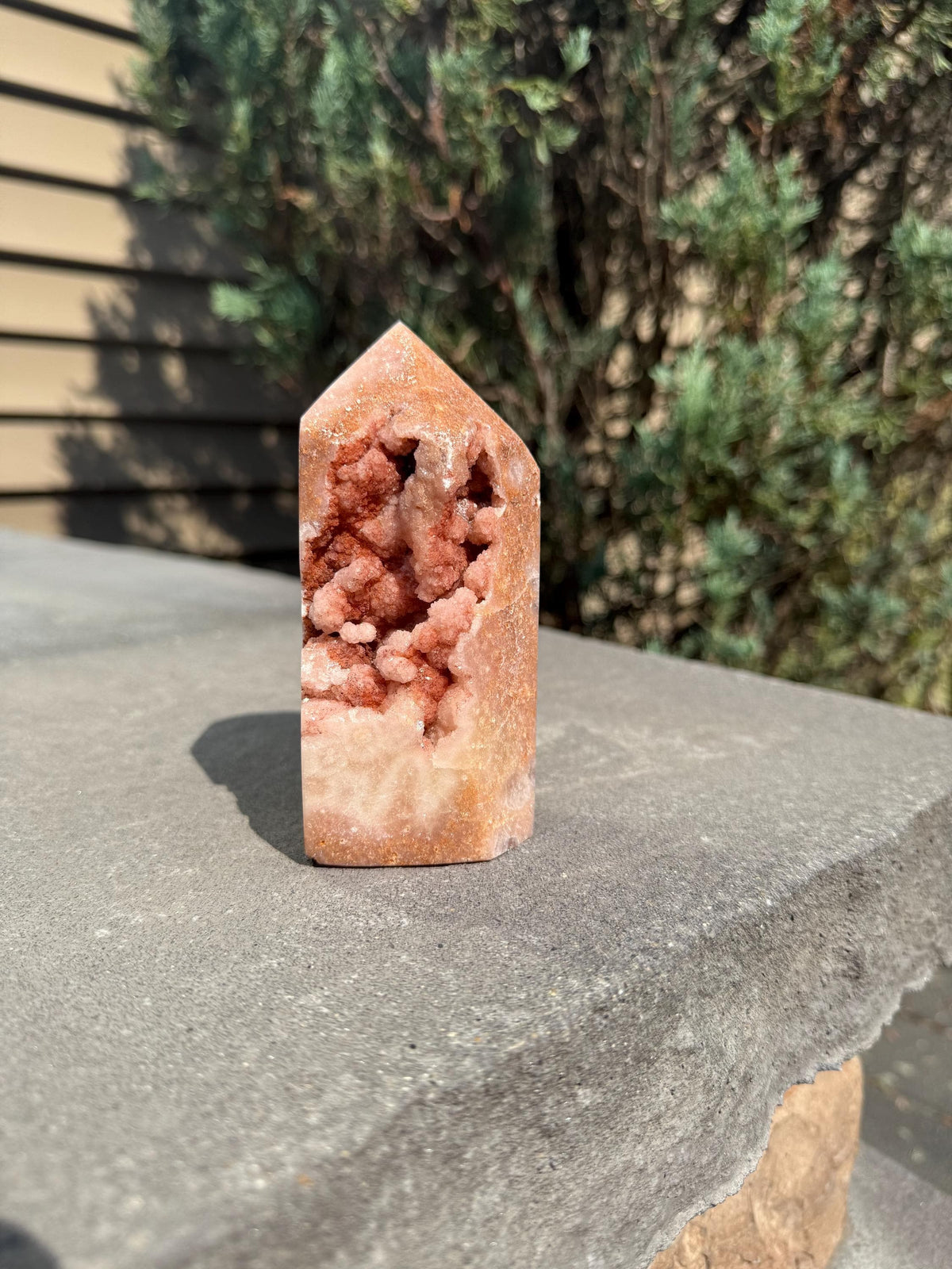Pink Amethyst Druzy Tower • Sparkly Crystal Point • Healing Stone • Spiritual Decor • Quartz Tower