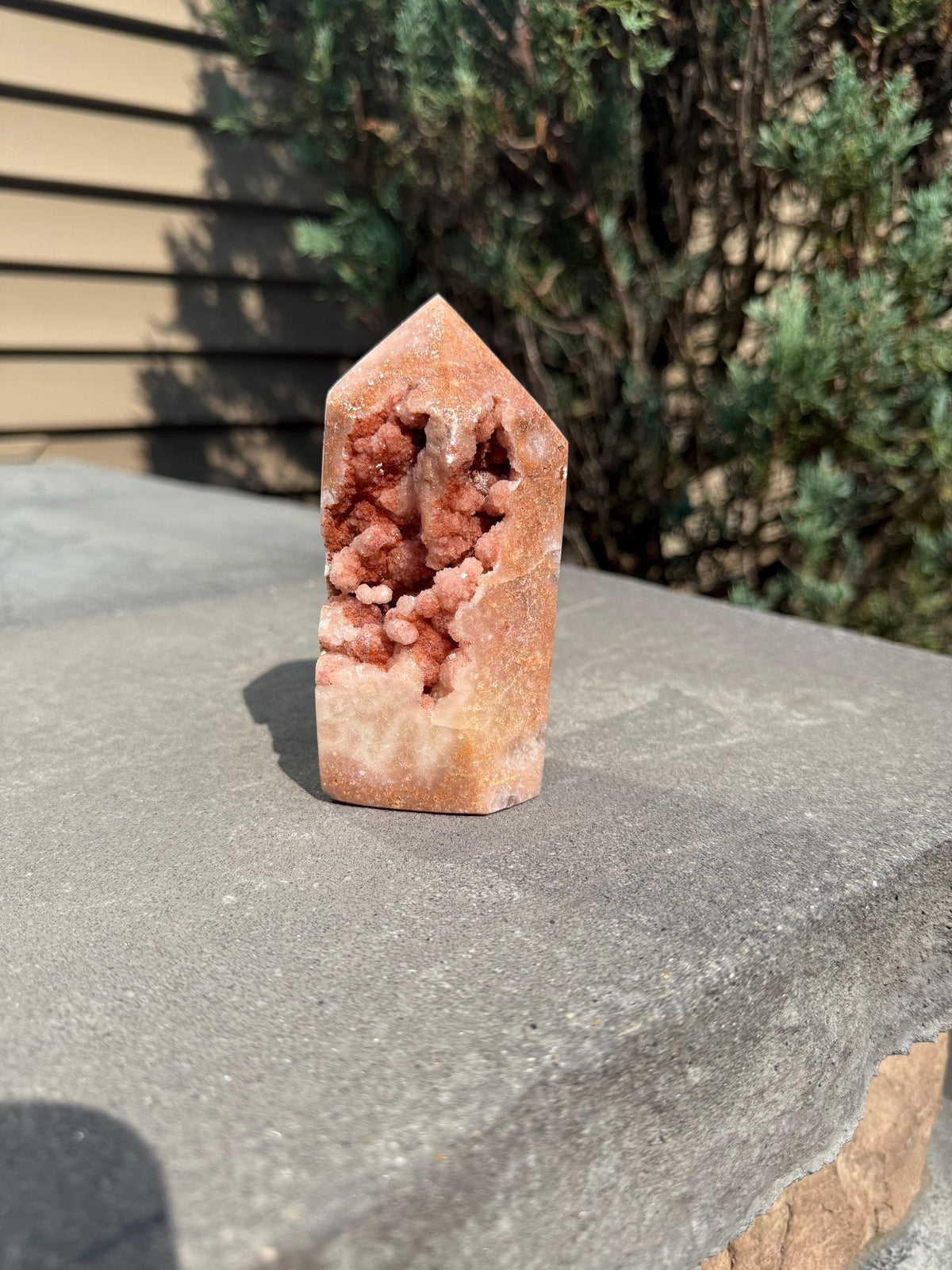 Pink Amethyst Druzy Tower • Sparkly Crystal Point • Healing Stone • Spiritual Decor • Quartz Tower