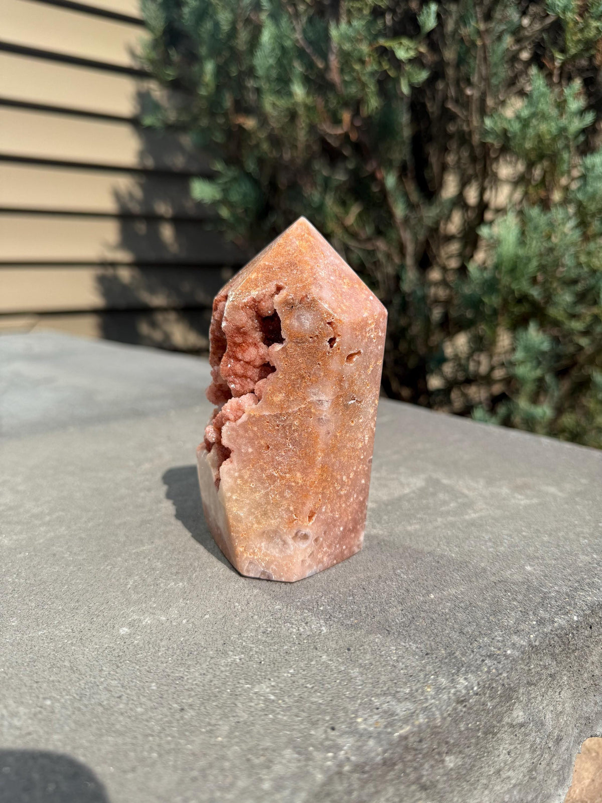 Pink Amethyst Druzy Tower • Sparkly Crystal Point • Healing Stone • Spiritual Decor • Quartz Tower