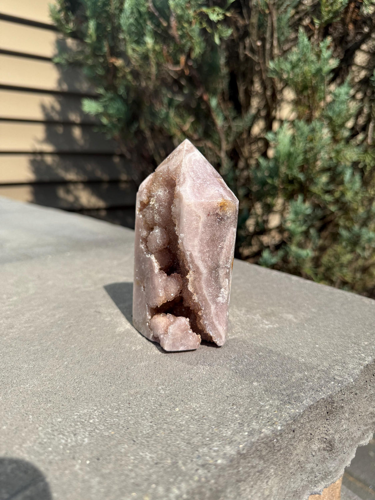 Pink Amethyst Druzy Tower • Heart Chakra Crystal • Spiritual Healing Decor (1lb, 4.6" H)