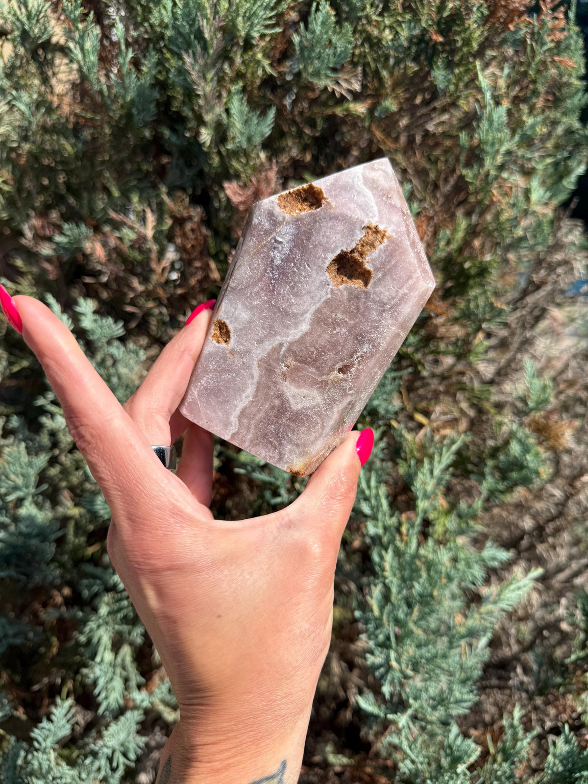 Pink Amethyst Druzy Tower • Heart Chakra Crystal • Spiritual Healing Decor (1lb, 4.6" H)