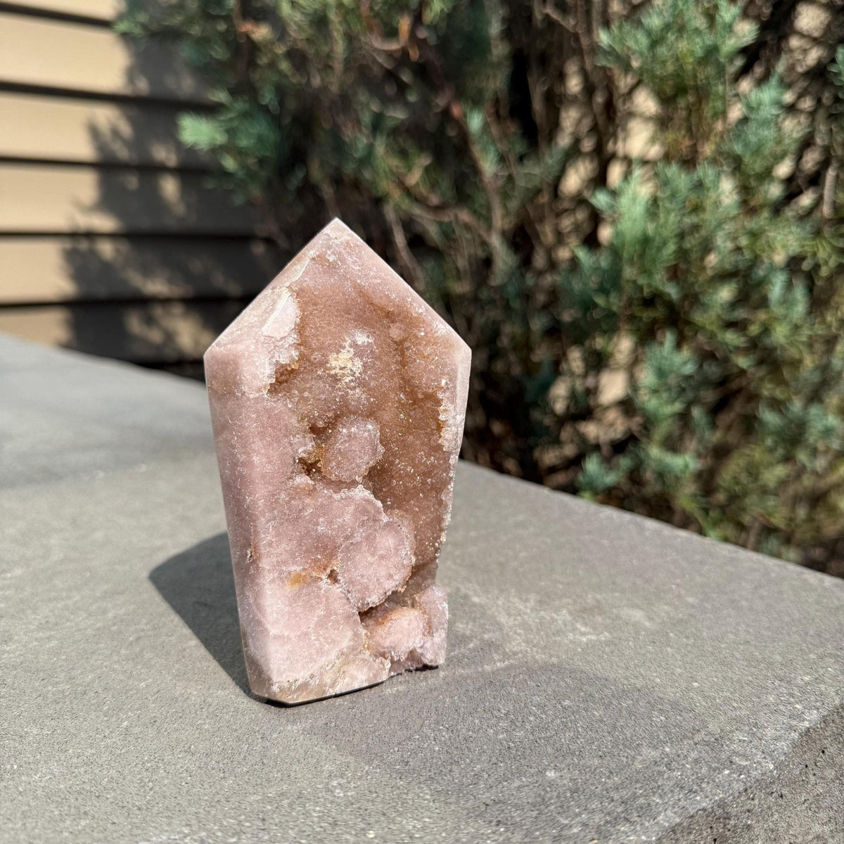 Pink Amethyst Druzy Tower, Sparkly Crystal Point for Calm & Love, Heart Chakra Stone, Spiritual Gift, Soft Purple Crystal Decor, Druzy Point