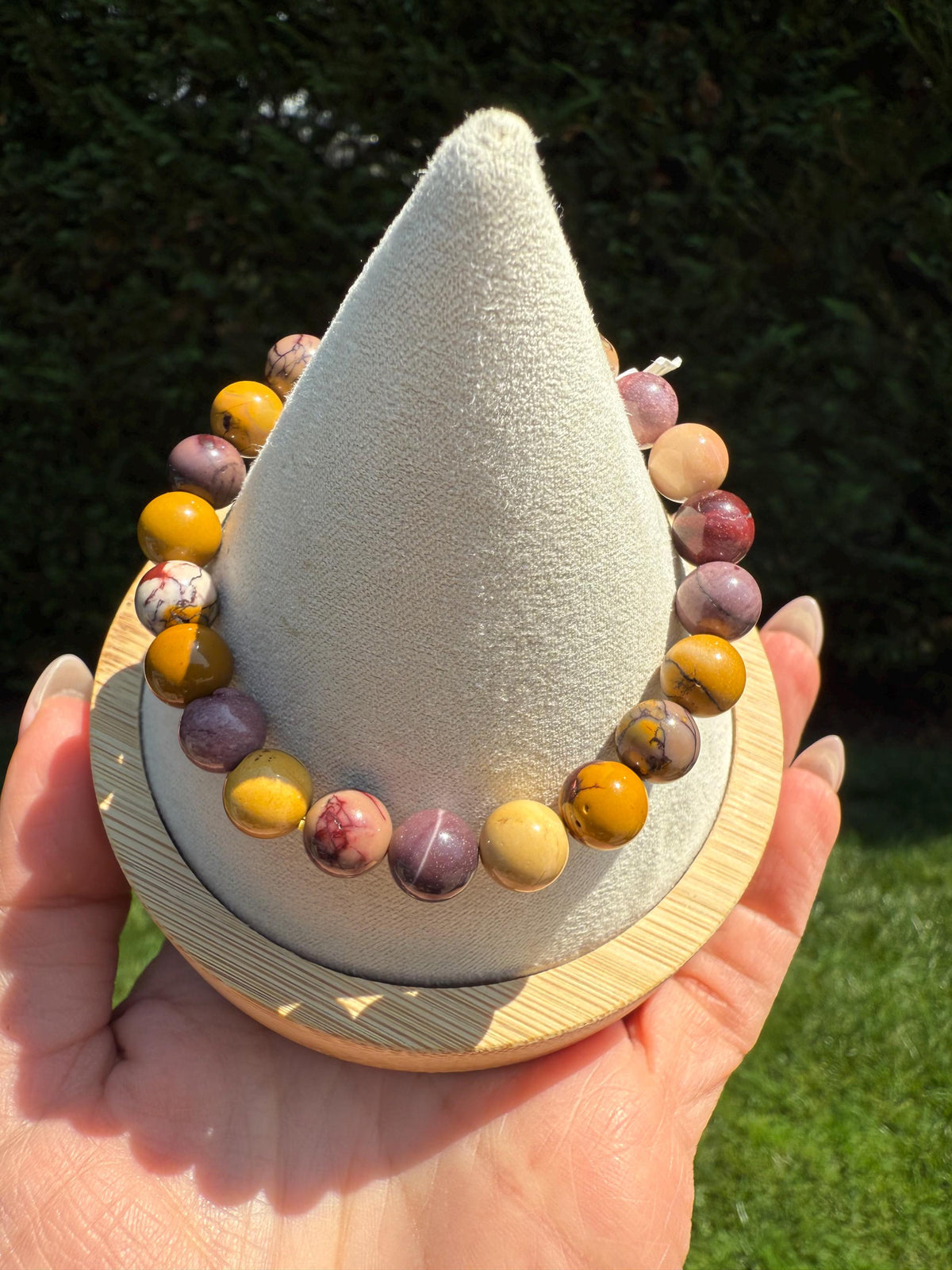 Mookaite Jasper Beaded Bracelet, Natural Gemstone Jewelry, Healing Crystal Bracelet, Root & Solar Plexus Chakra Stone, Gift for Her