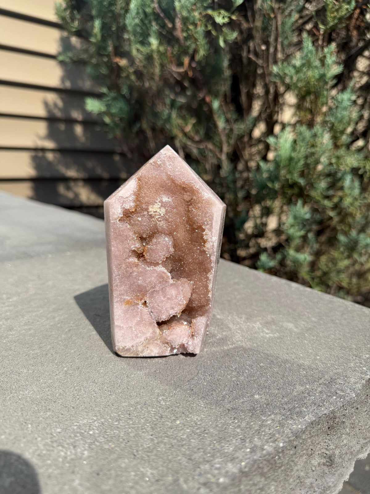 Pink Amethyst Druzy Tower • Heart Chakra Crystal • Spiritual Healing Decor (1lb, 4.6" H)