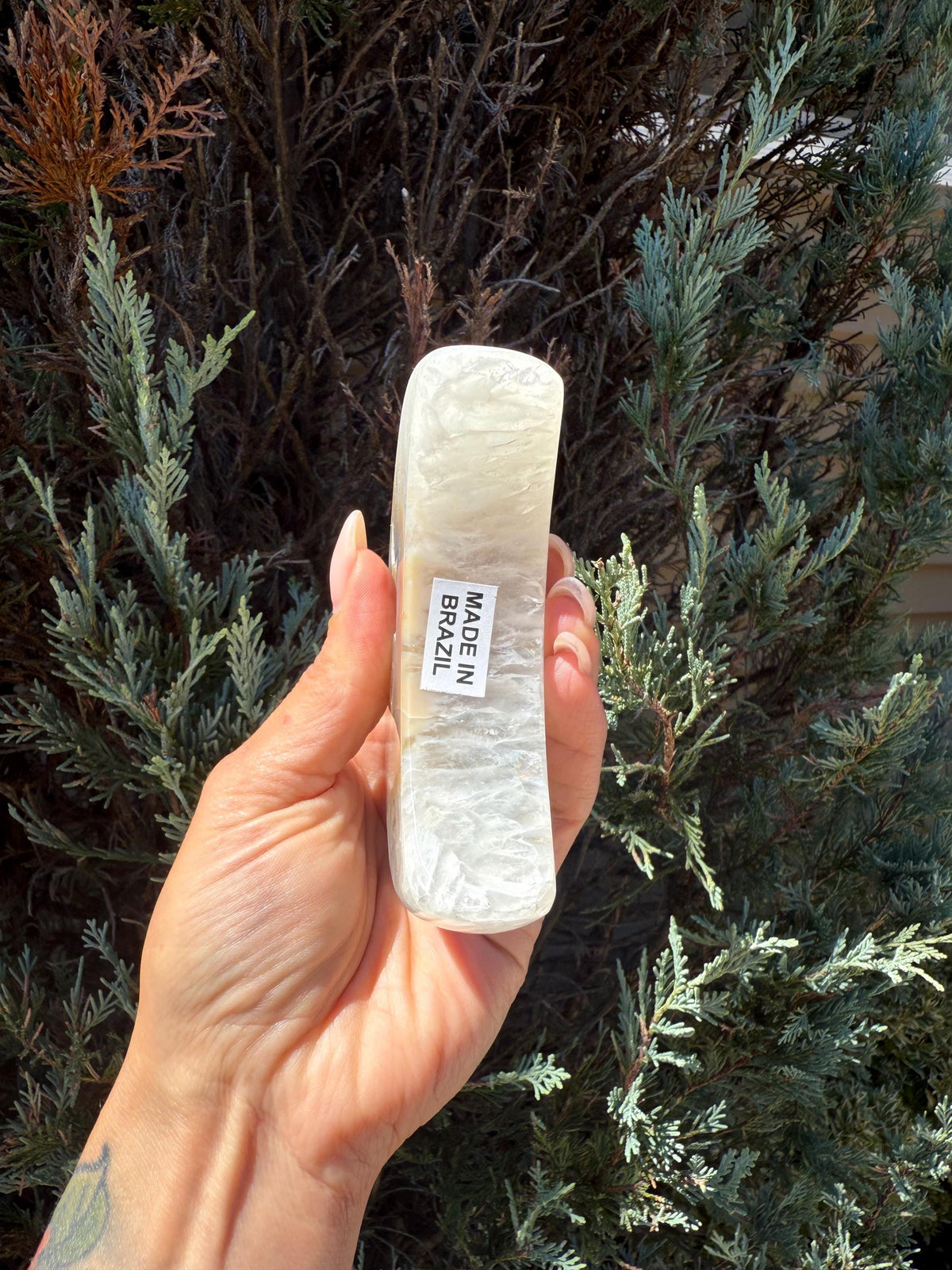 Druzy Brazilian Agate Quartz Crescent Moon Carving, Natural Crystal Sculpture, Spiritual Decor