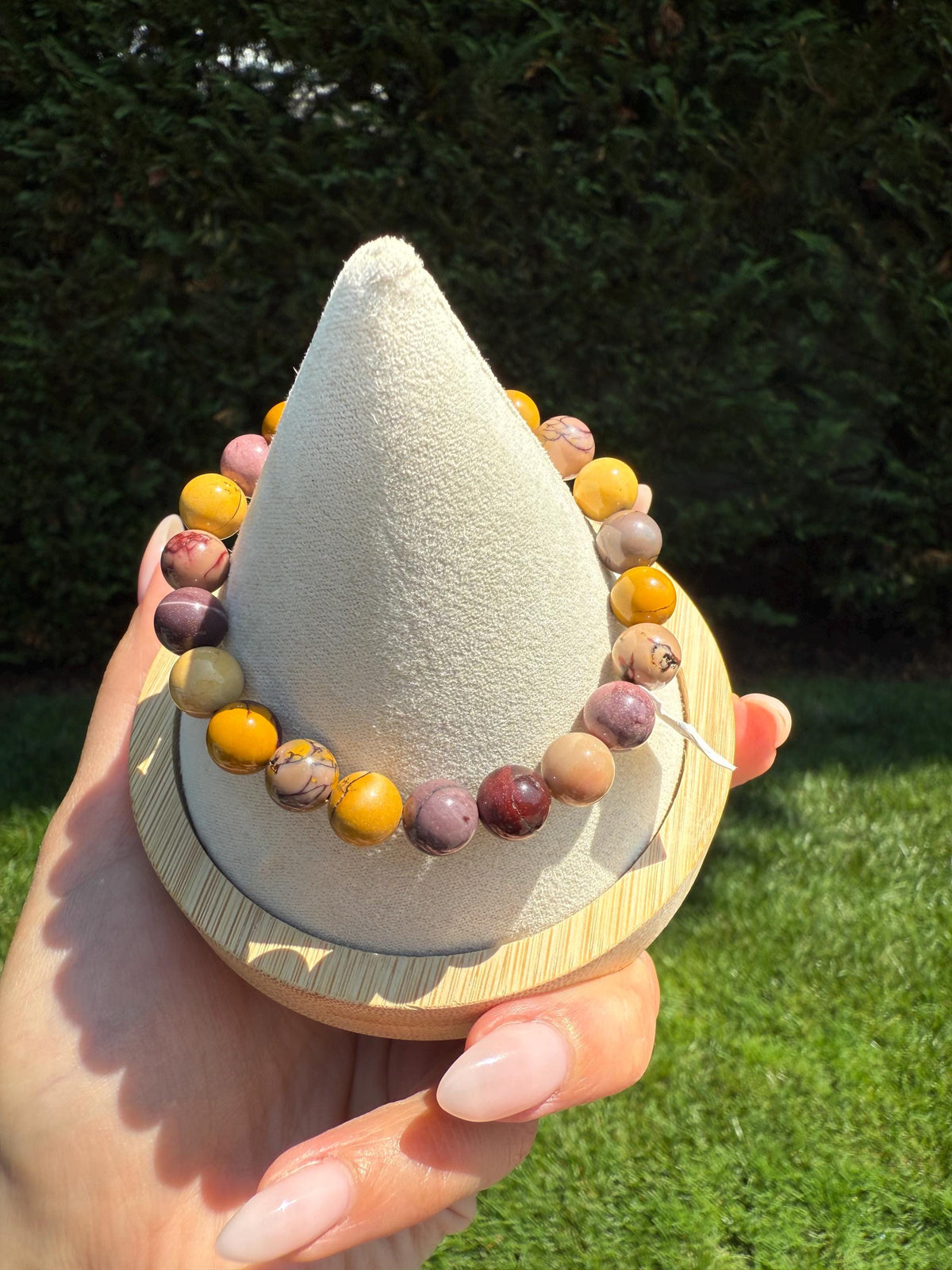 Mookaite Jasper Stretch Beaded Bracelet: Natural Gemstone Healing Crystal Jewelry (9mm)