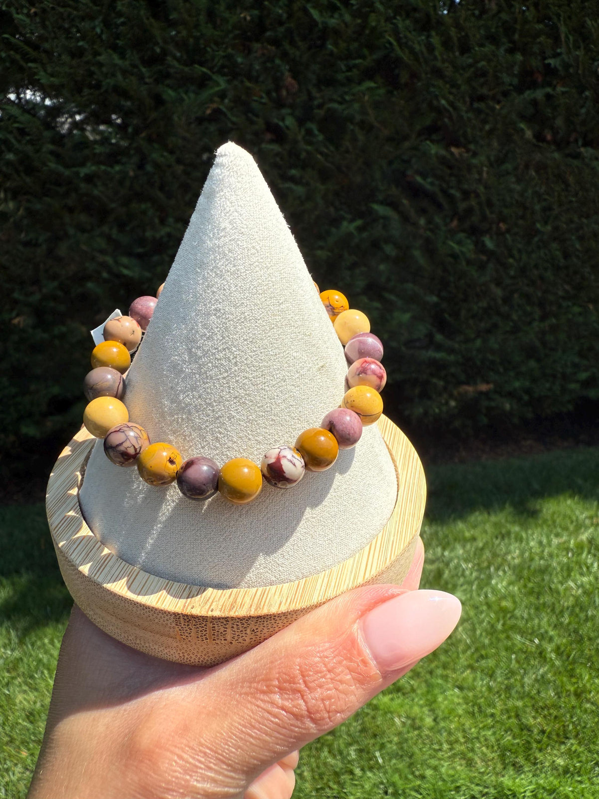 Mookaite Jasper Stretch Beaded Bracelet: Natural Gemstone Healing Crystal Jewelry (9mm)