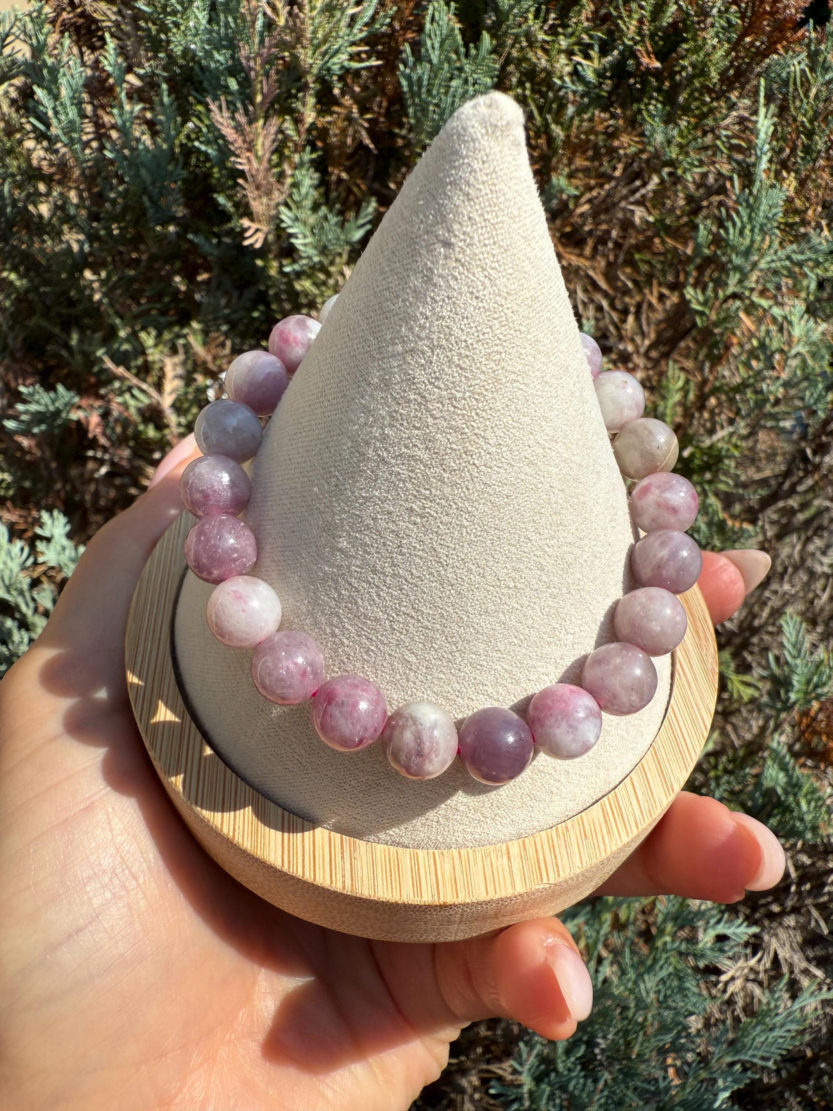 9mm Unicorn Stone Beaded Bracelet, Lepidolite Pink Tourmaline Smoky Quartz Crystal, Calming Crystal Jewelry, Healing Energy Bracelet