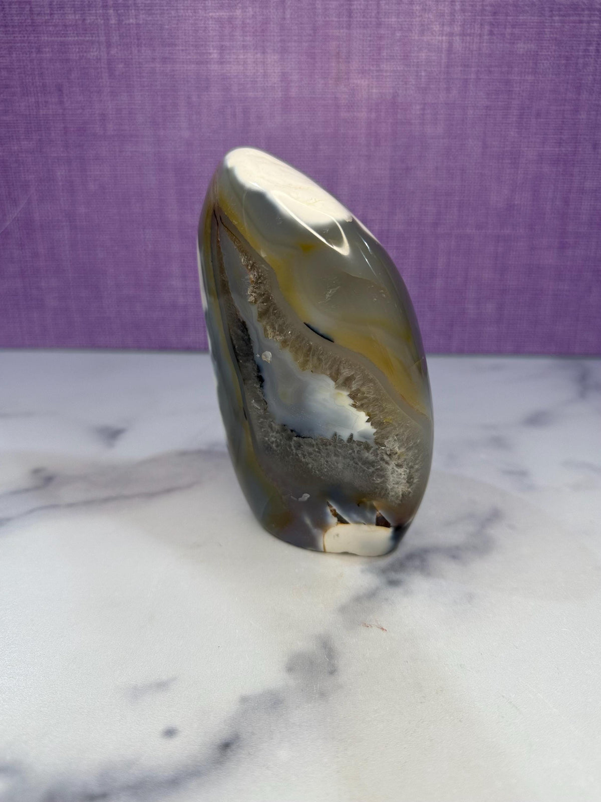 Orca Agate Freeform, Madagascar Dendritic Crystal, Spiritual Healing Stone Decor