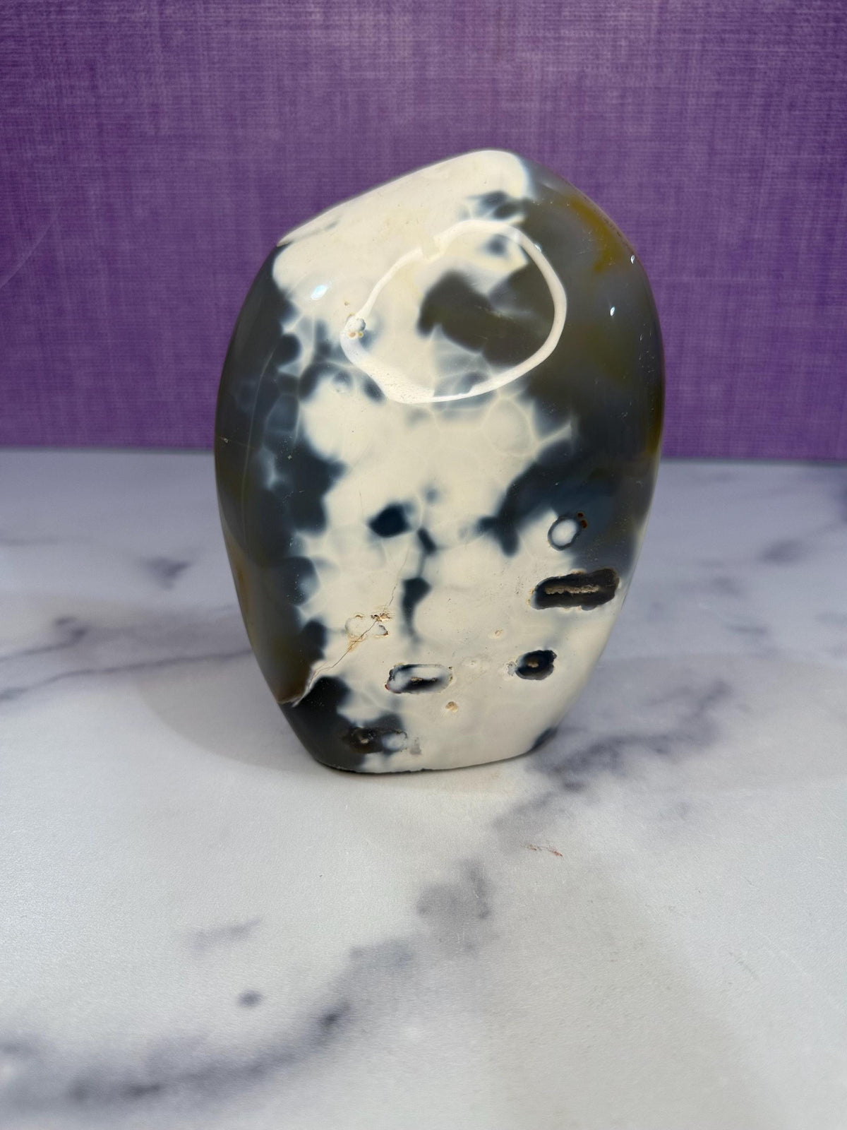 Orca Agate Freeform, Madagascar Dendritic Crystal, Spiritual Healing Stone Decor