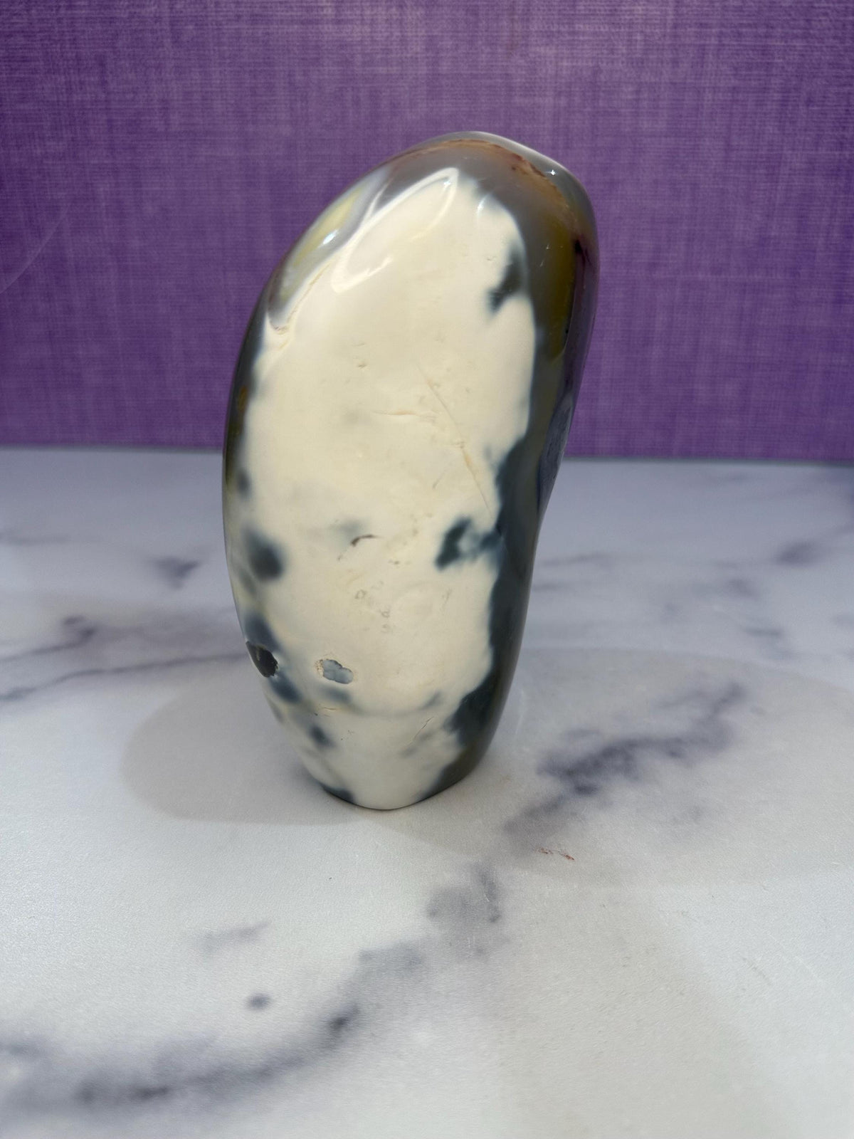Orca Agate Freeform, Madagascar Dendritic Crystal, Spiritual Healing Stone Decor