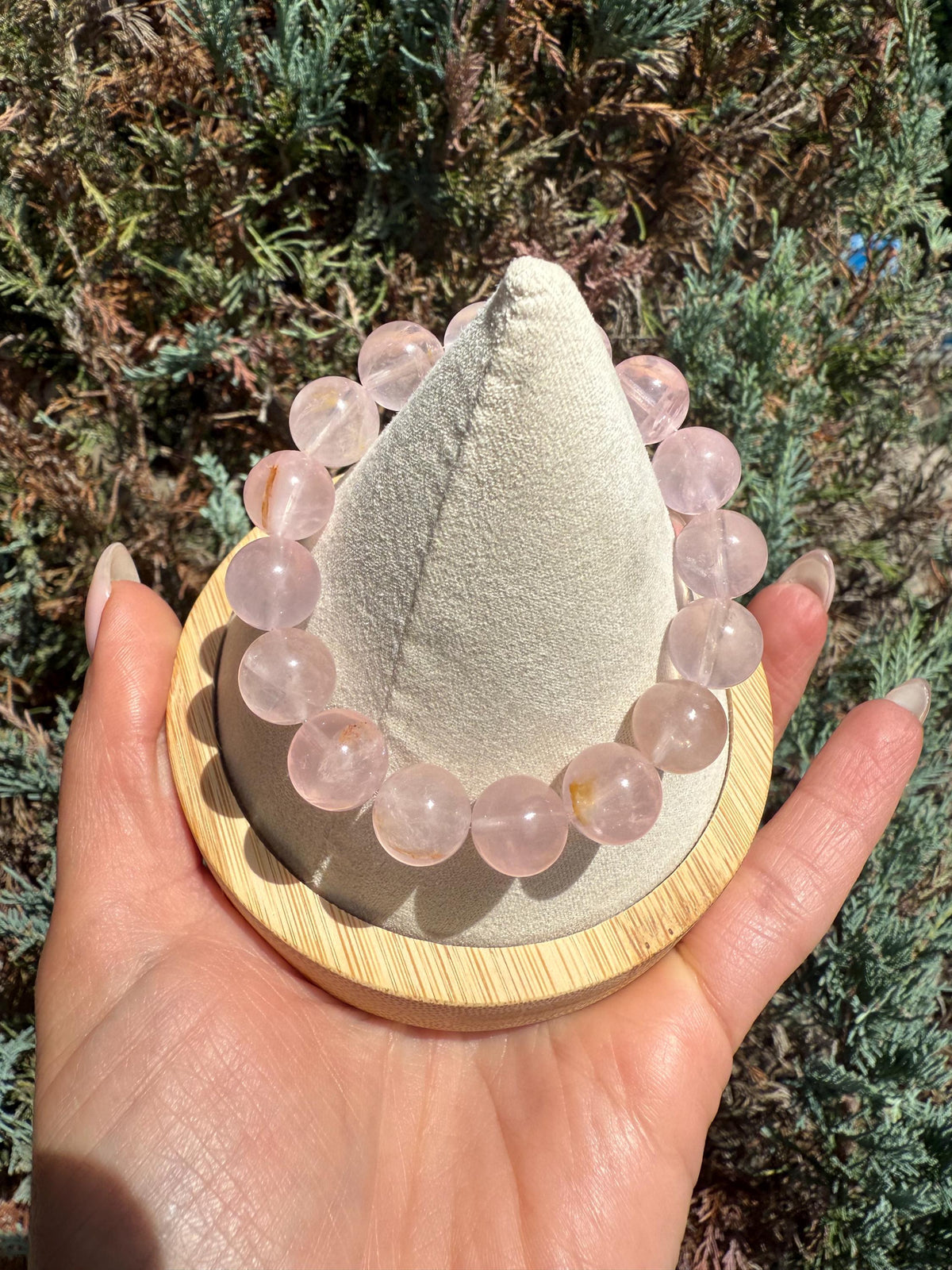 Rose Quartz Golden Healer Inclusions Stretch Bracelet, Love Energy Gemstone Jewelry (11mm)