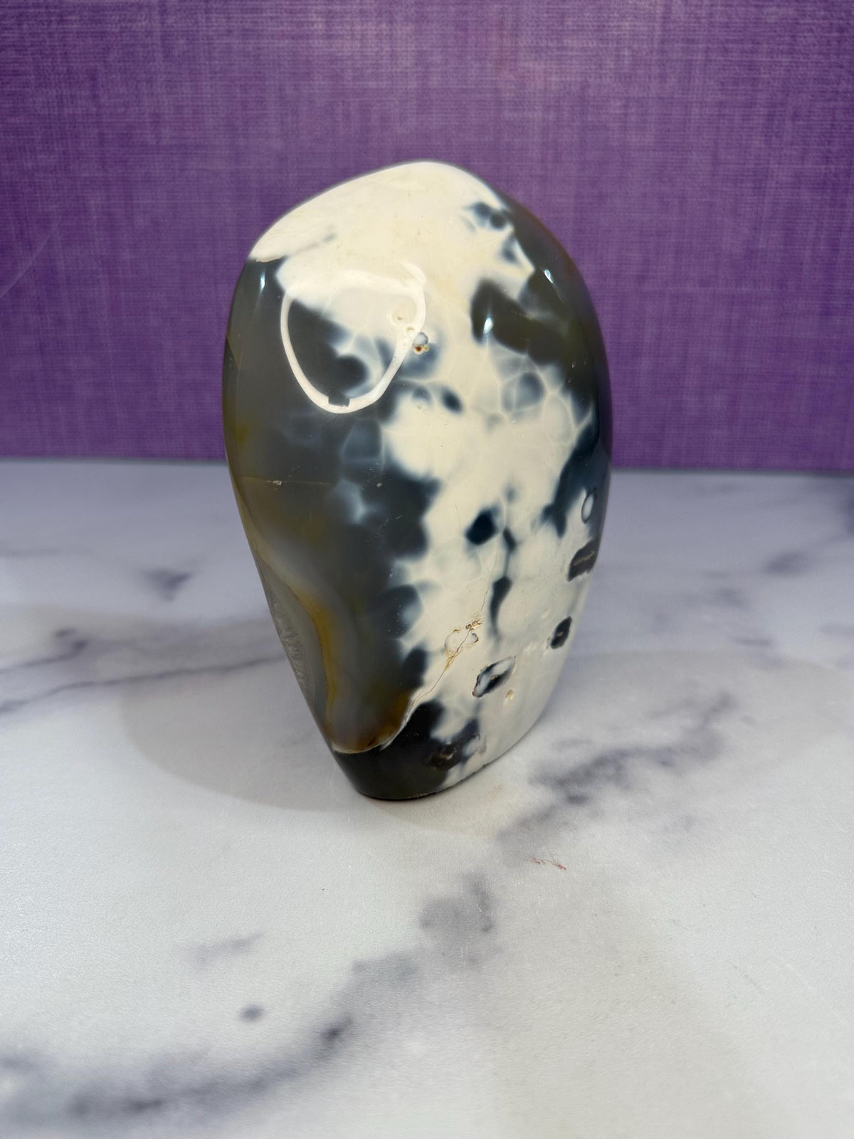 Orca Agate Freeform, Madagascar Dendritic Crystal, Spiritual Healing Stone Decor